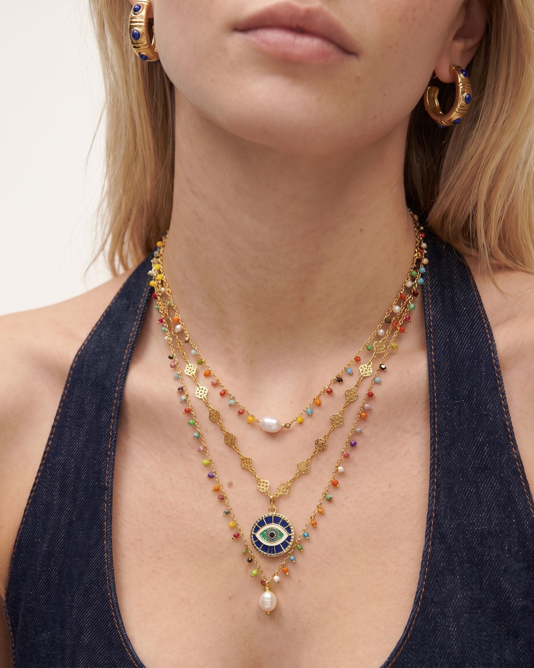 GUARDIAN EVIL EYE LAYERED NECKLACE