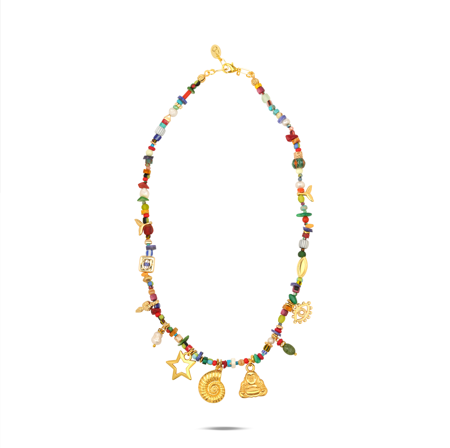 GOLDEN NOMAD ÇOK RENKLİ CHARM KOLYE
