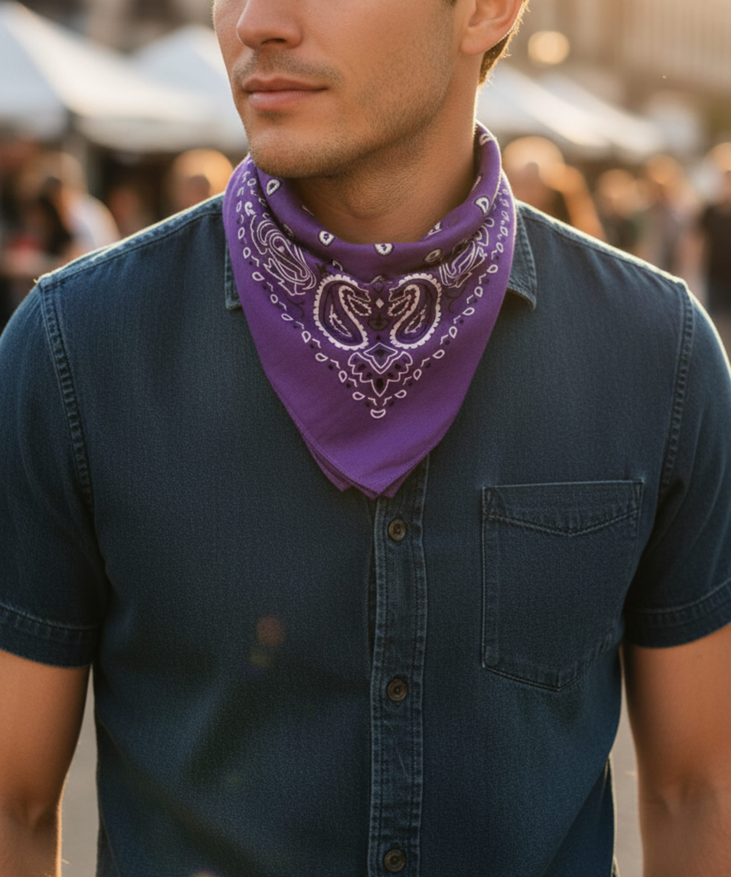 PURPLE PRINTED BANDANA