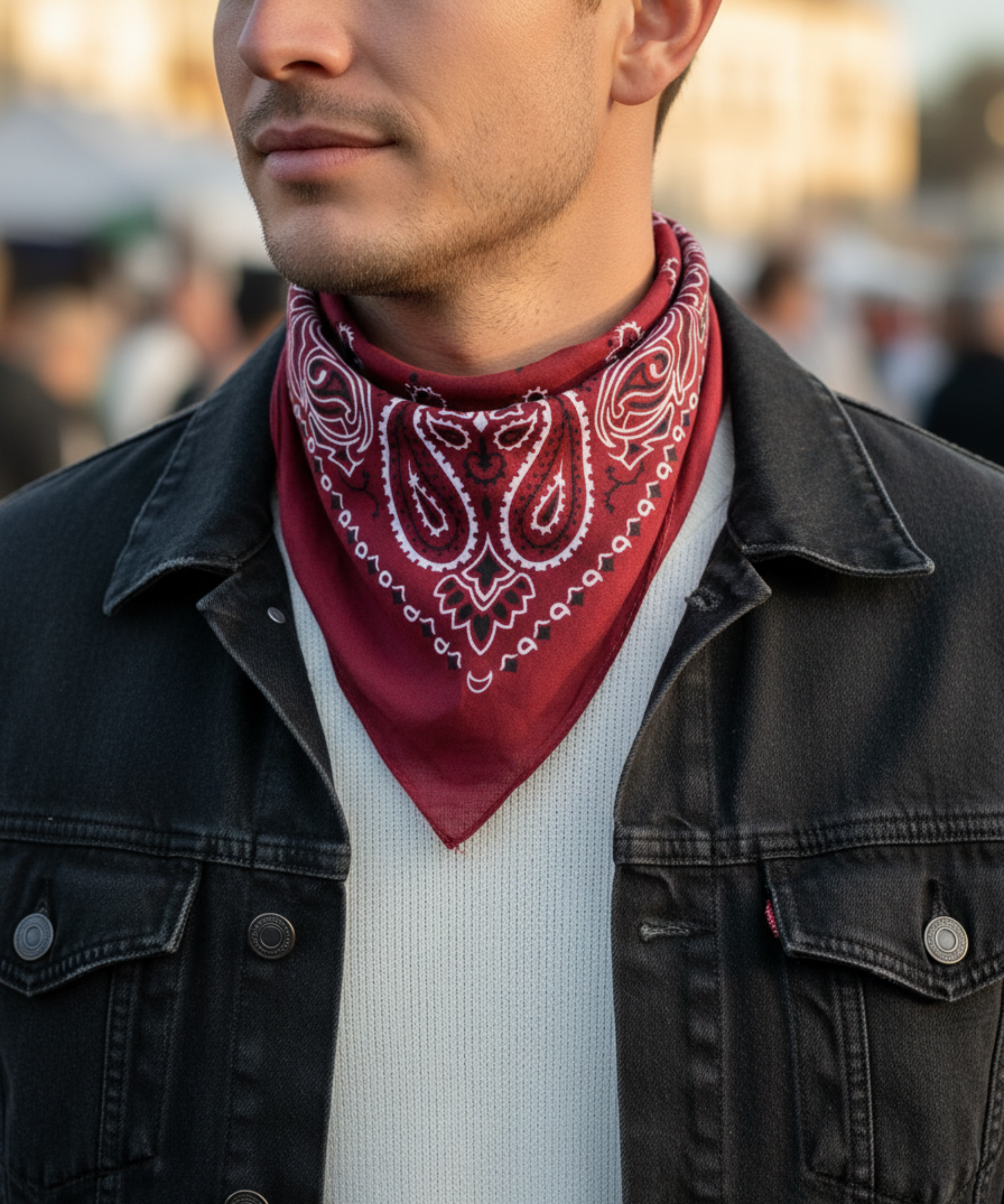 BORDO DESENLİ BANDANA