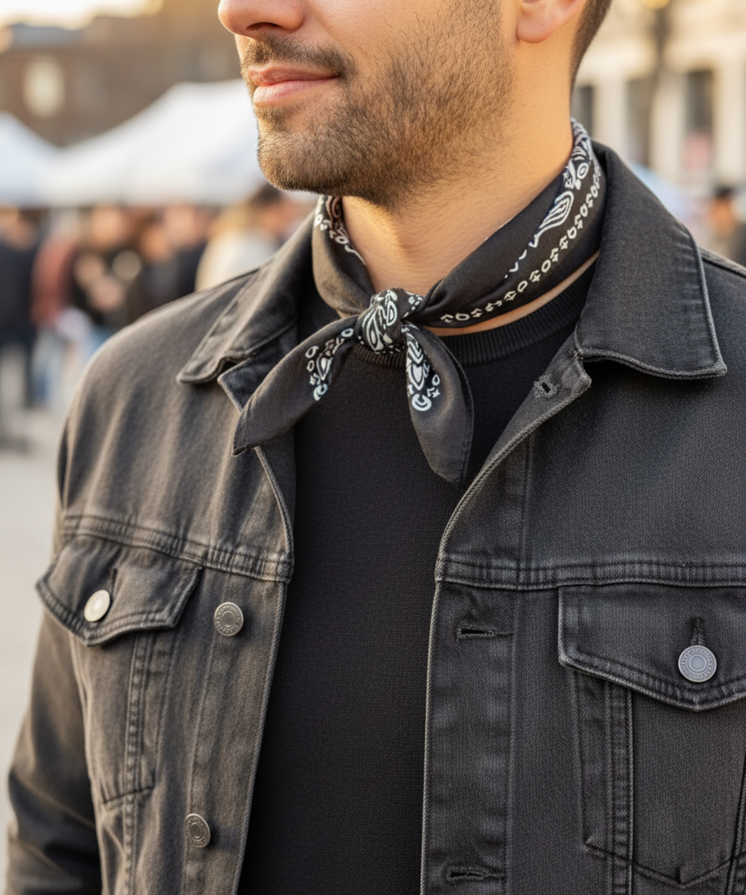 SİYAH DESENLİ BANDANA