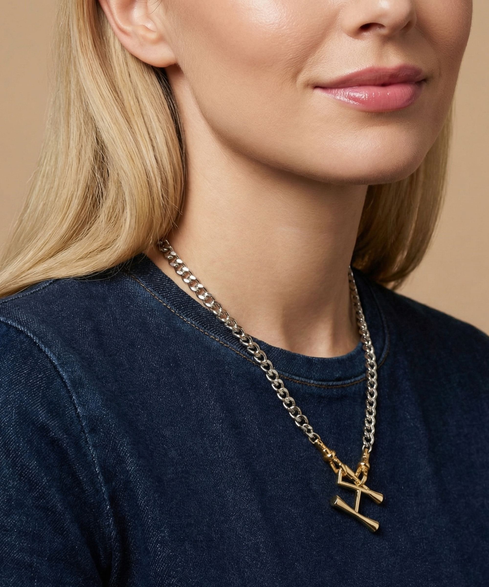 LETTER LOCK CHAIN NECKLACE