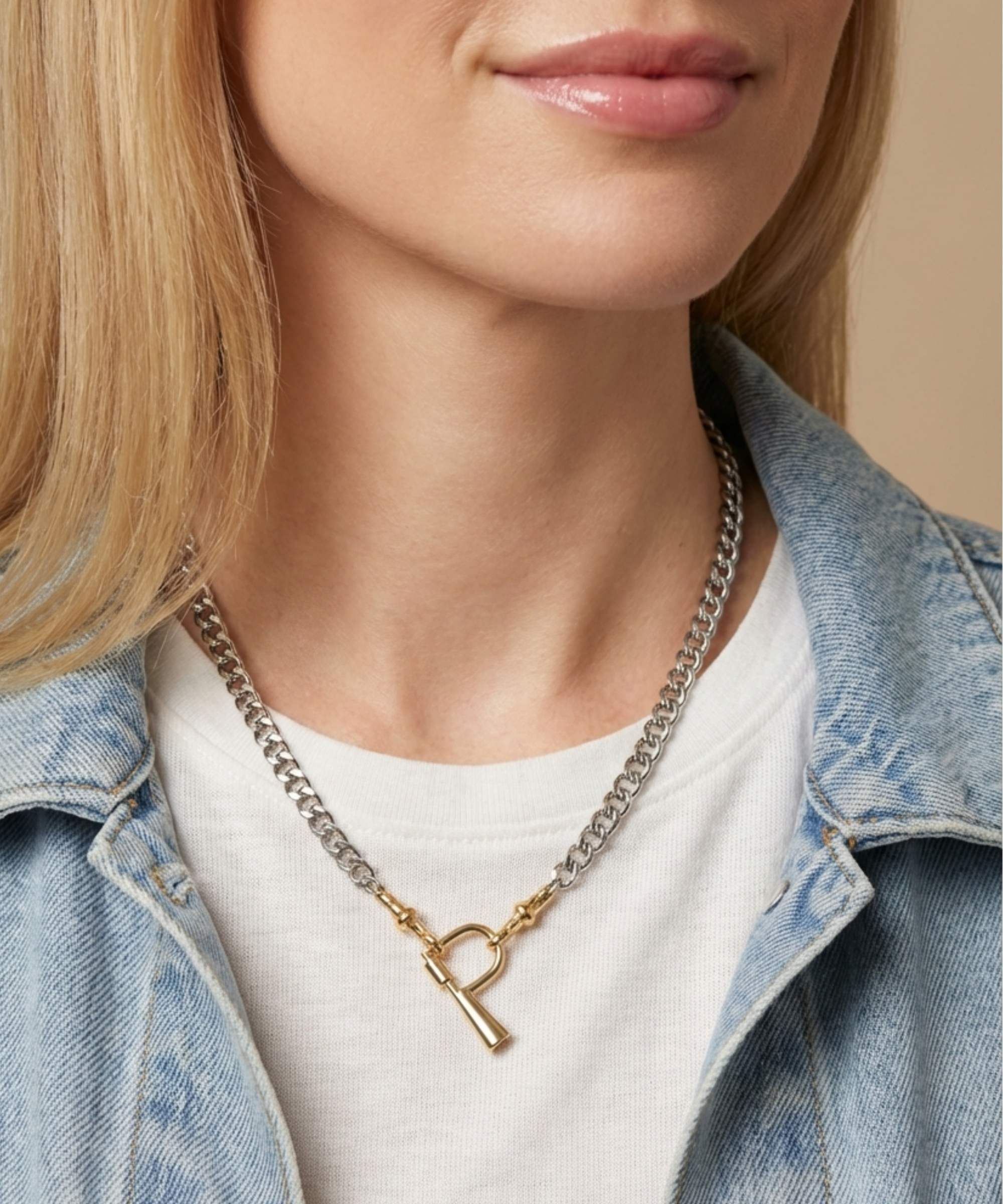 LETTER LOCK CHAIN NECKLACE