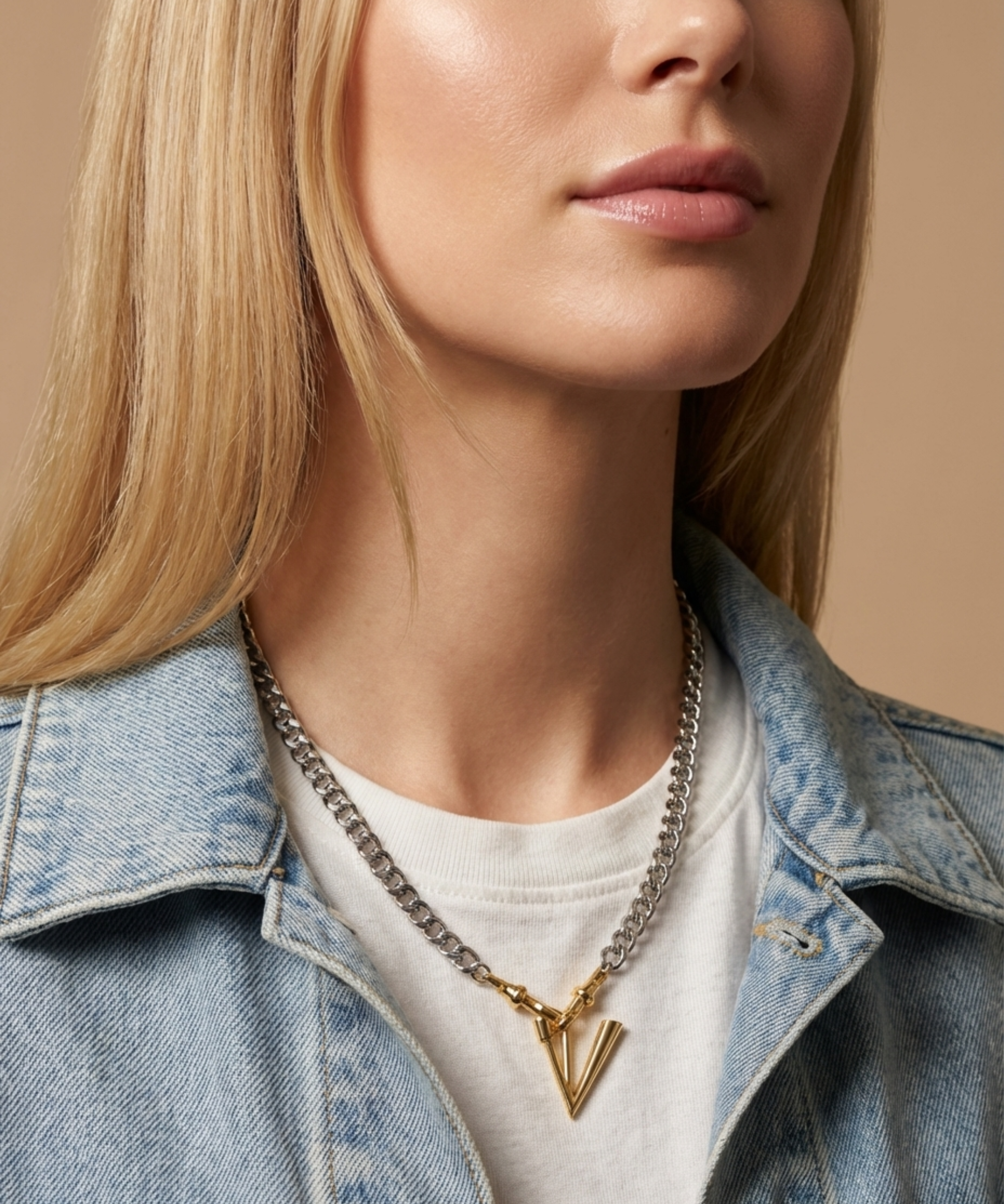 LETTER LOCK CHAIN NECKLACE