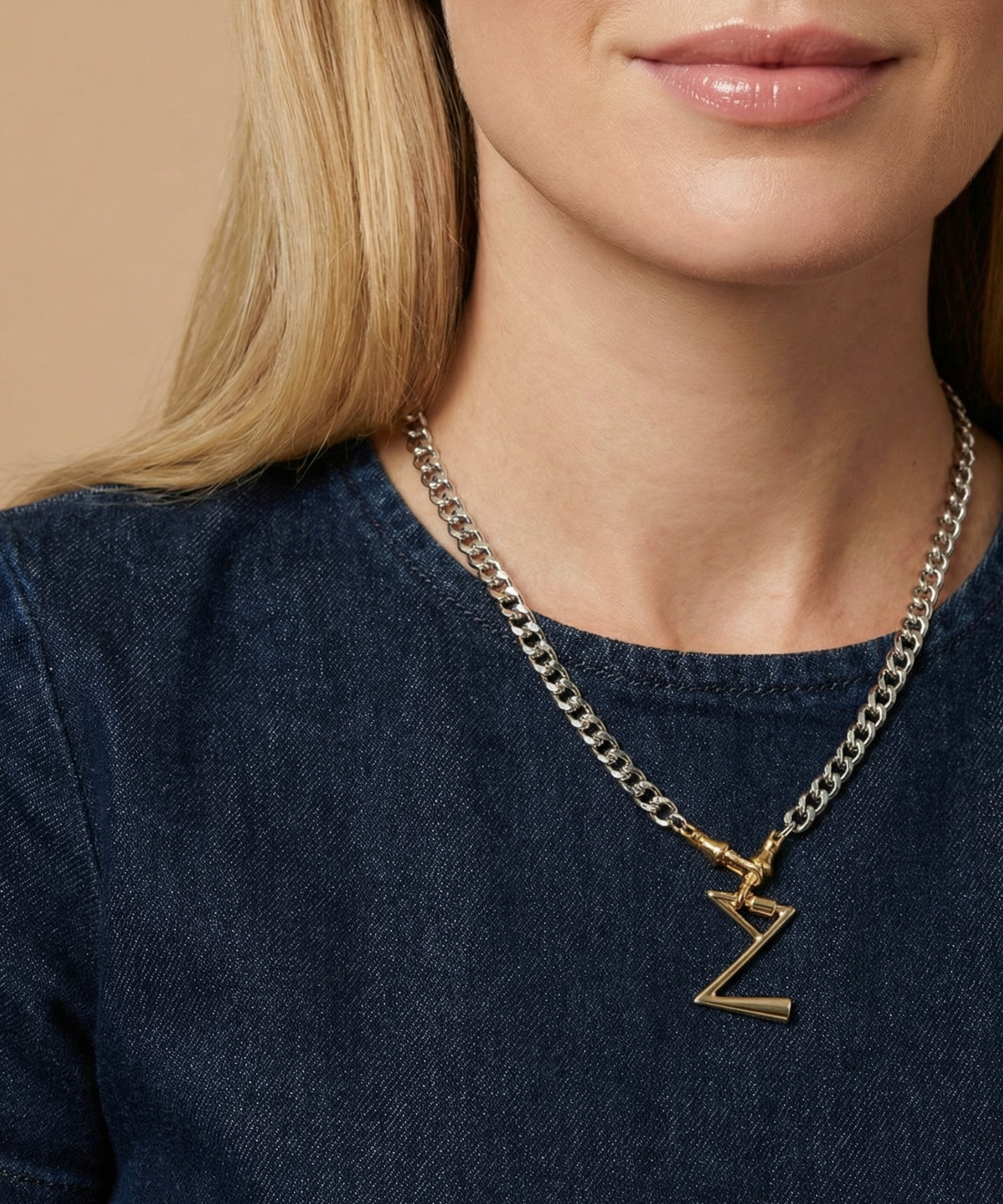 LETTER LOCK CHAIN NECKLACE