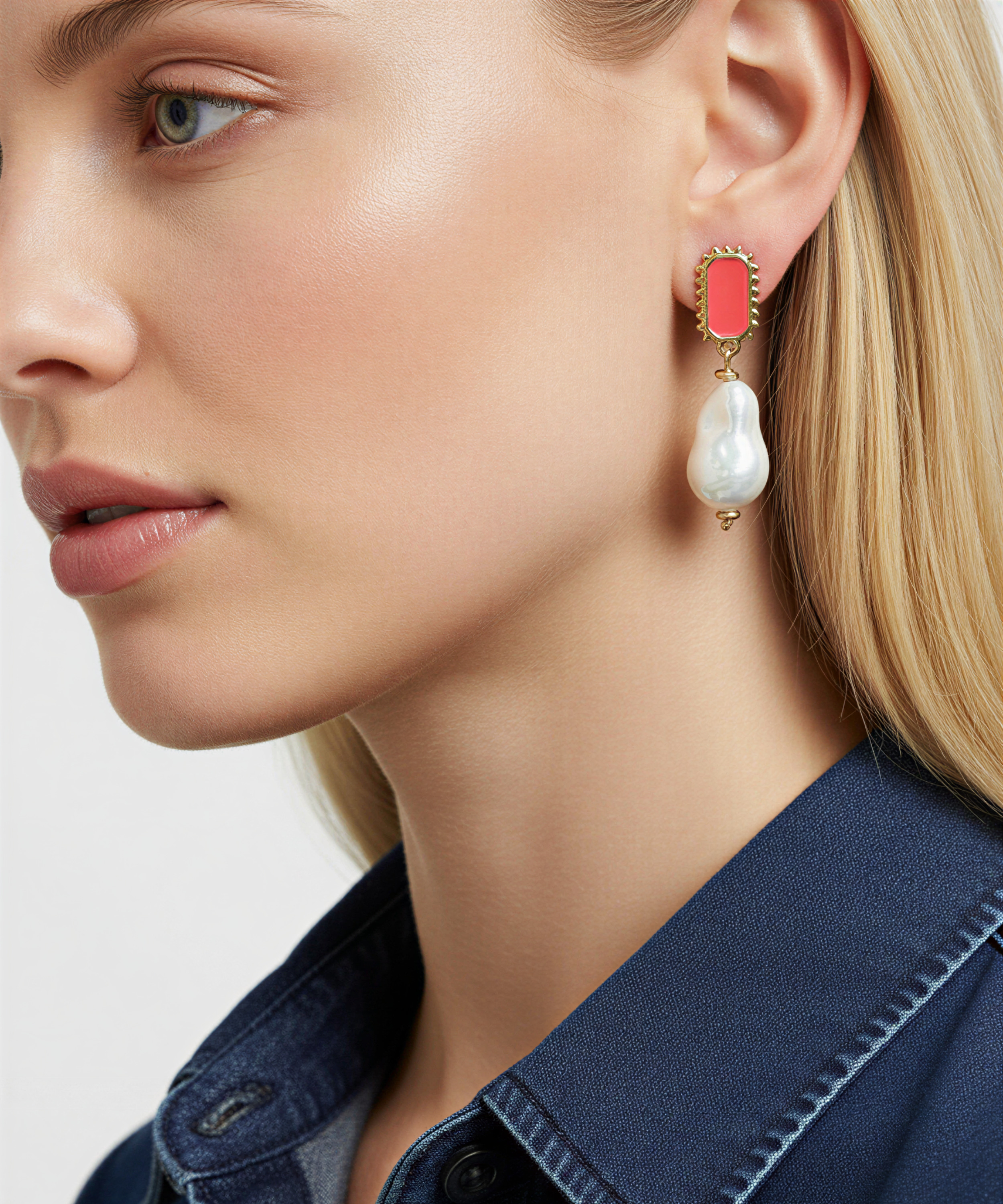 PORTOFINO ORANGE BAROQUE PEARL EARRINGS