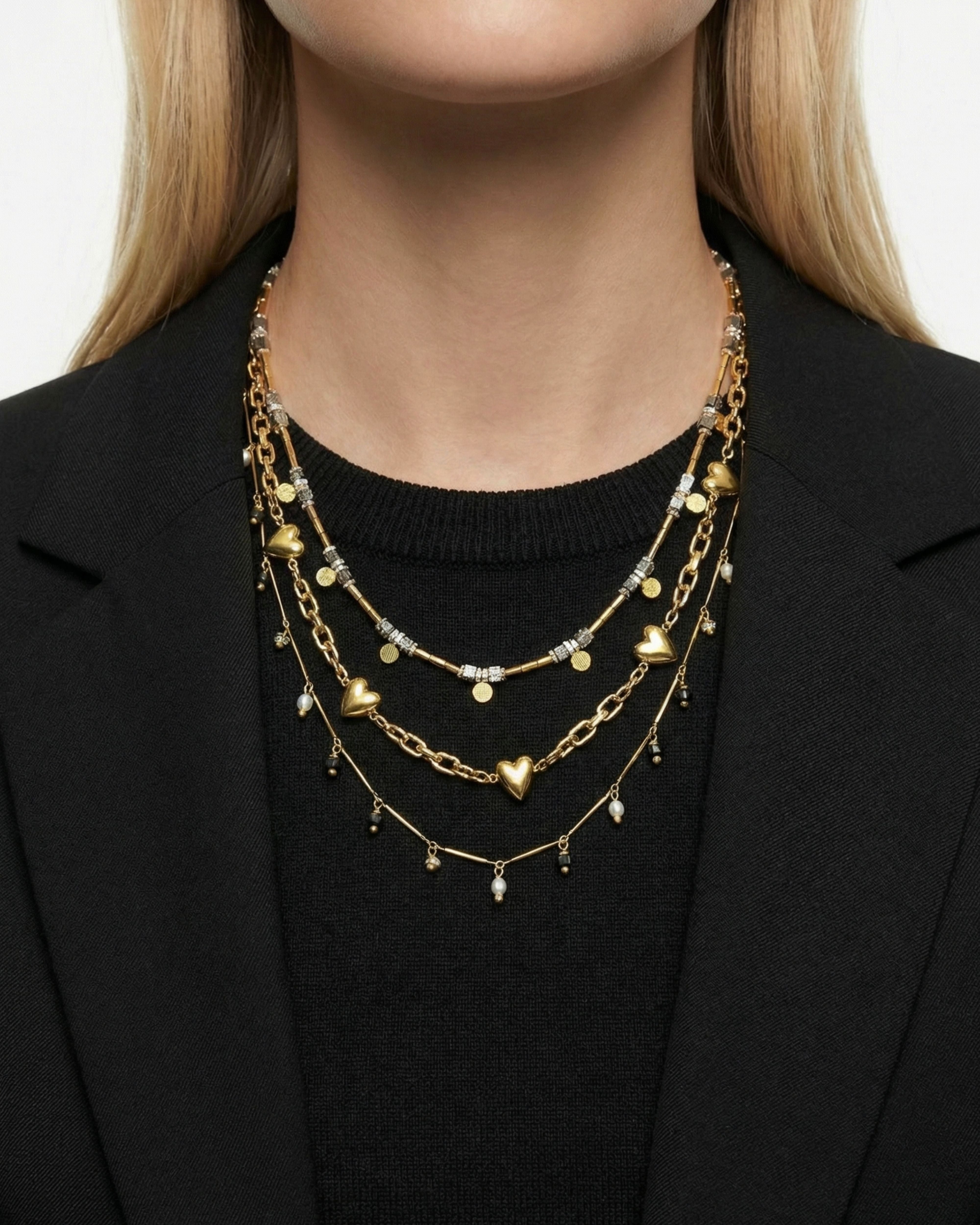 DANCING DISCO BLACK SPARKLE NECKLACE