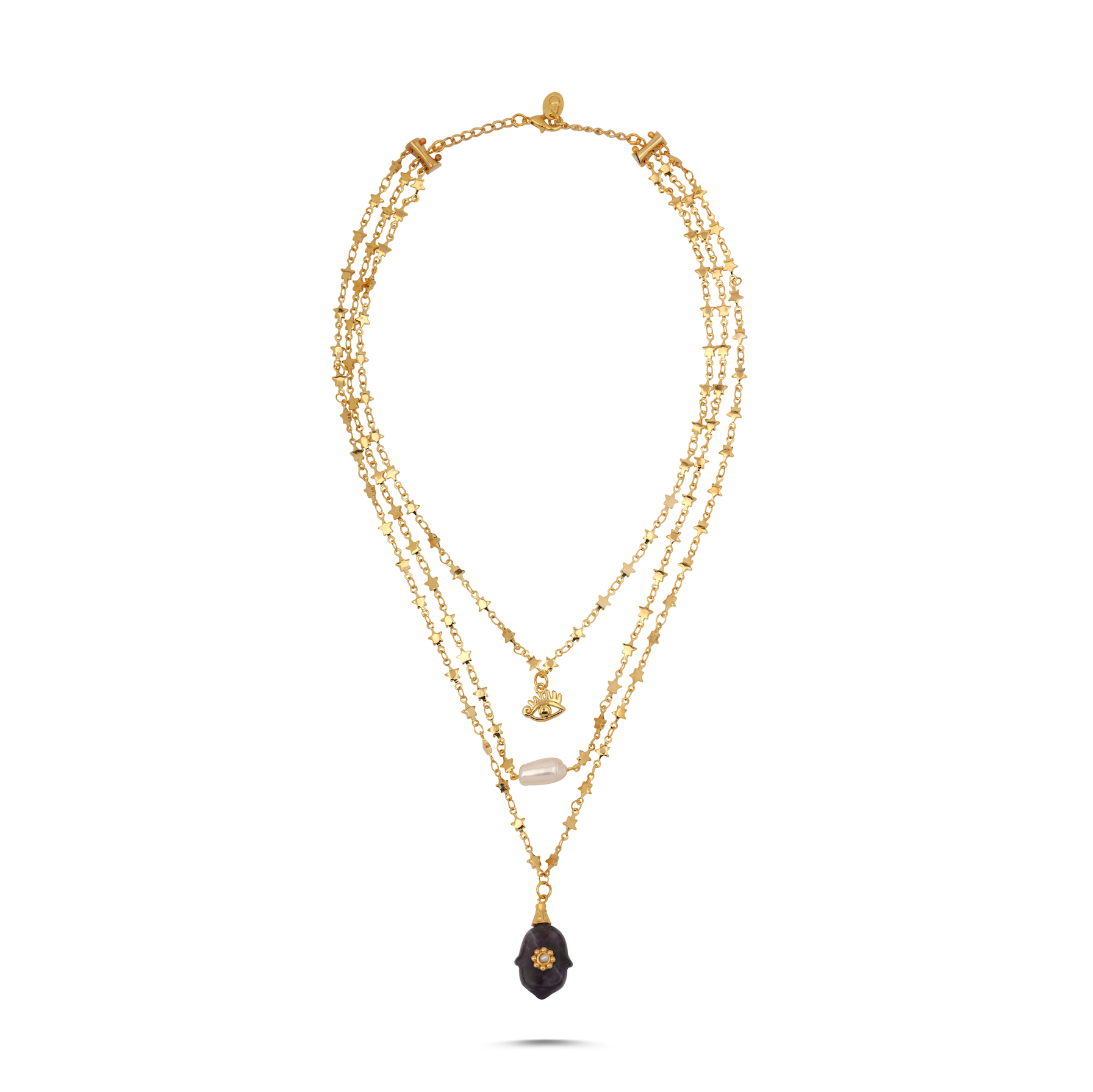 HAMSA AMETHYST CHAIN NECKLACE