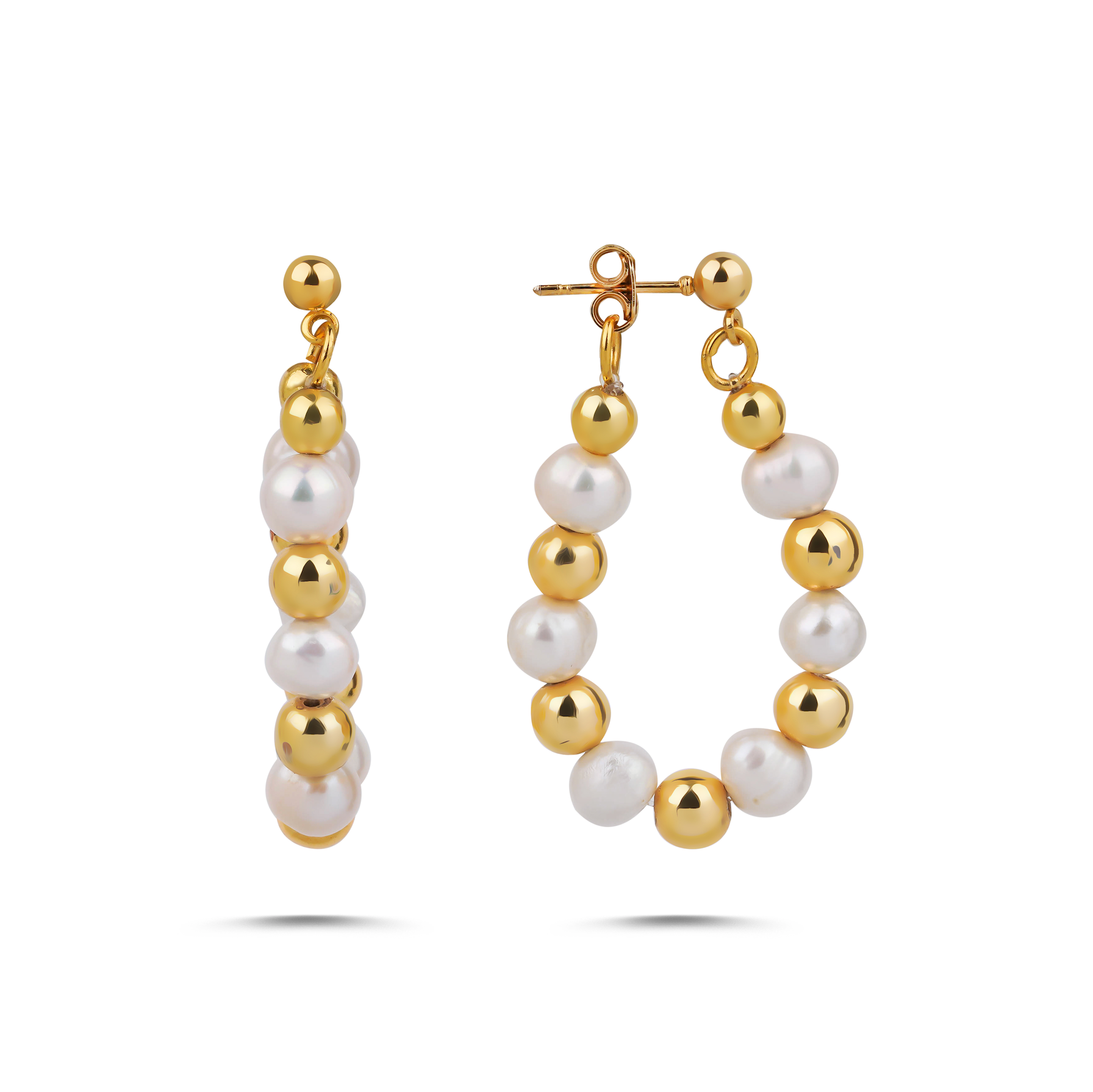SERENE MYSTIC RHYTHMS PEARL & GOLD EARRINGS