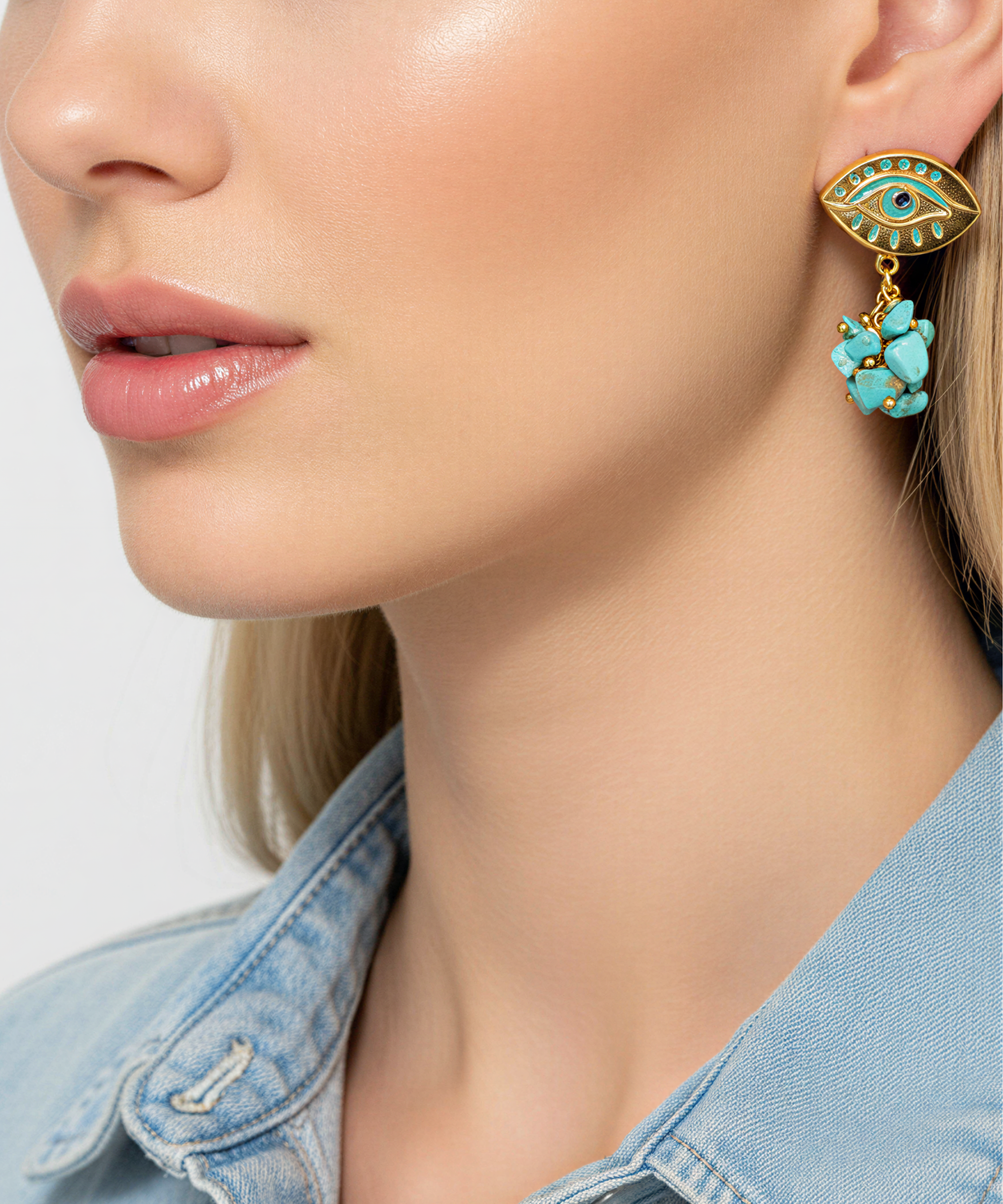 GUARDIAN TURQUOISE EVIL EYE EARRINGS