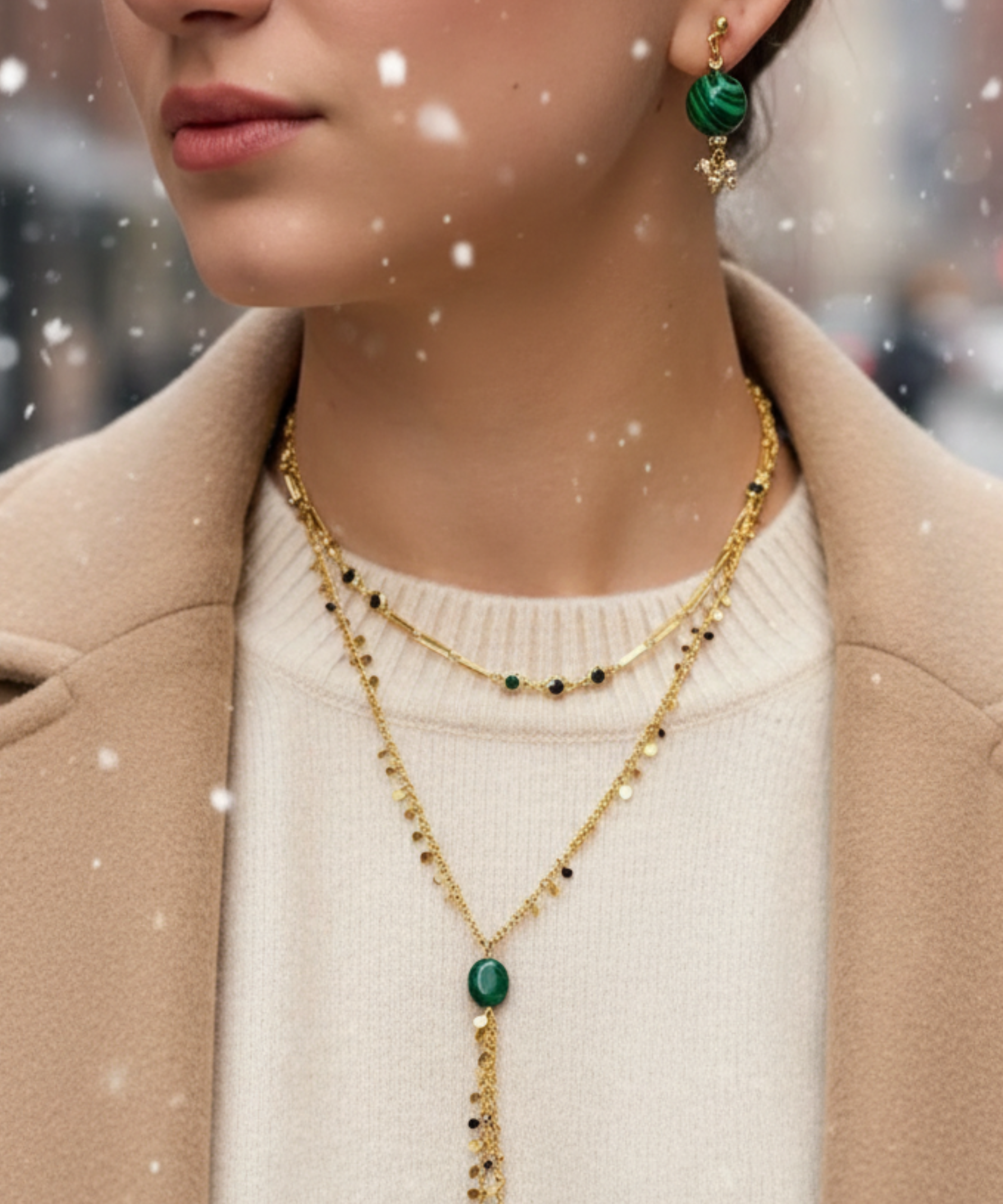 BONBON MALACHITE EARRINGS