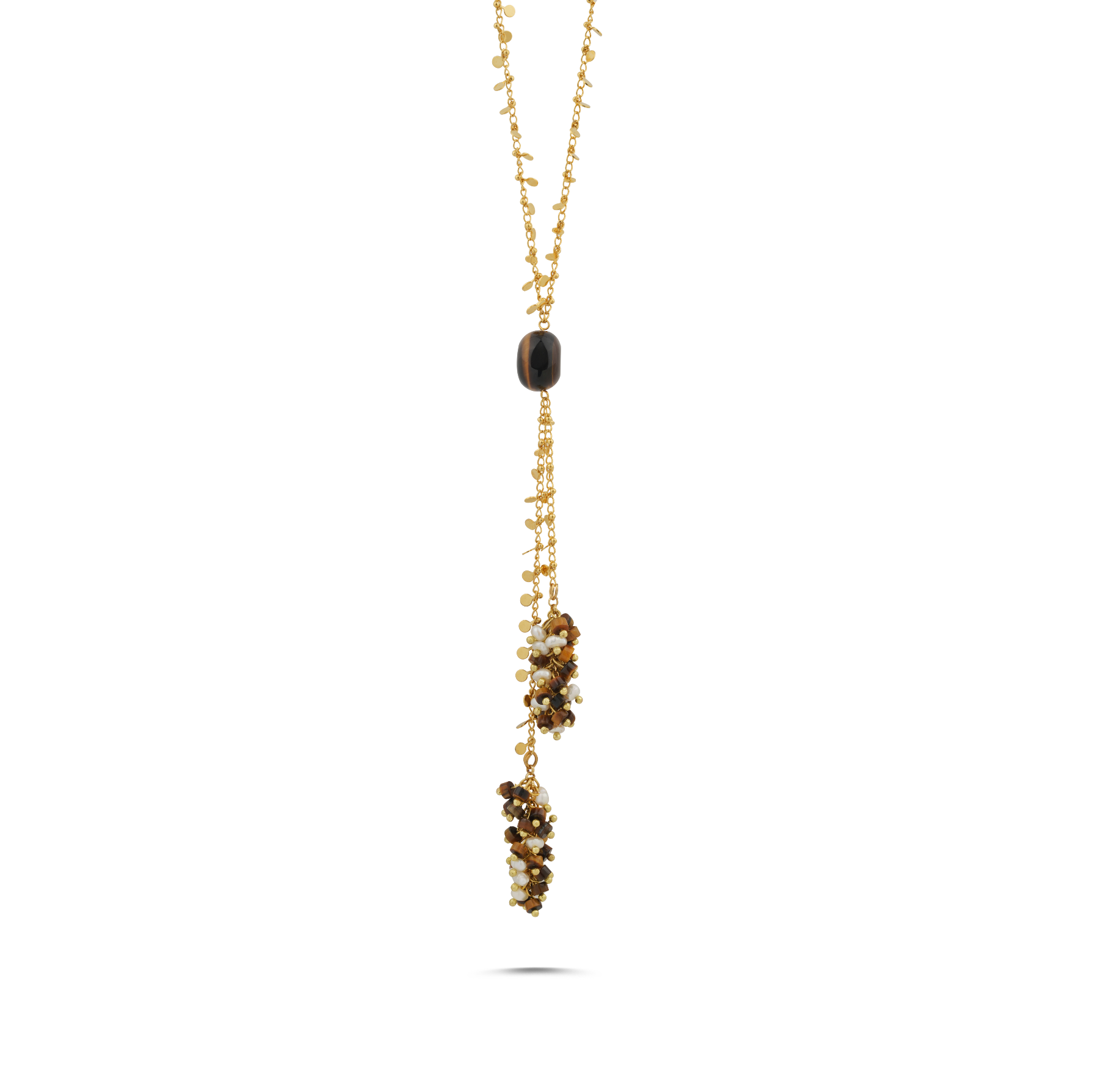 DANCING TIGER EYE LONG NECKLACE