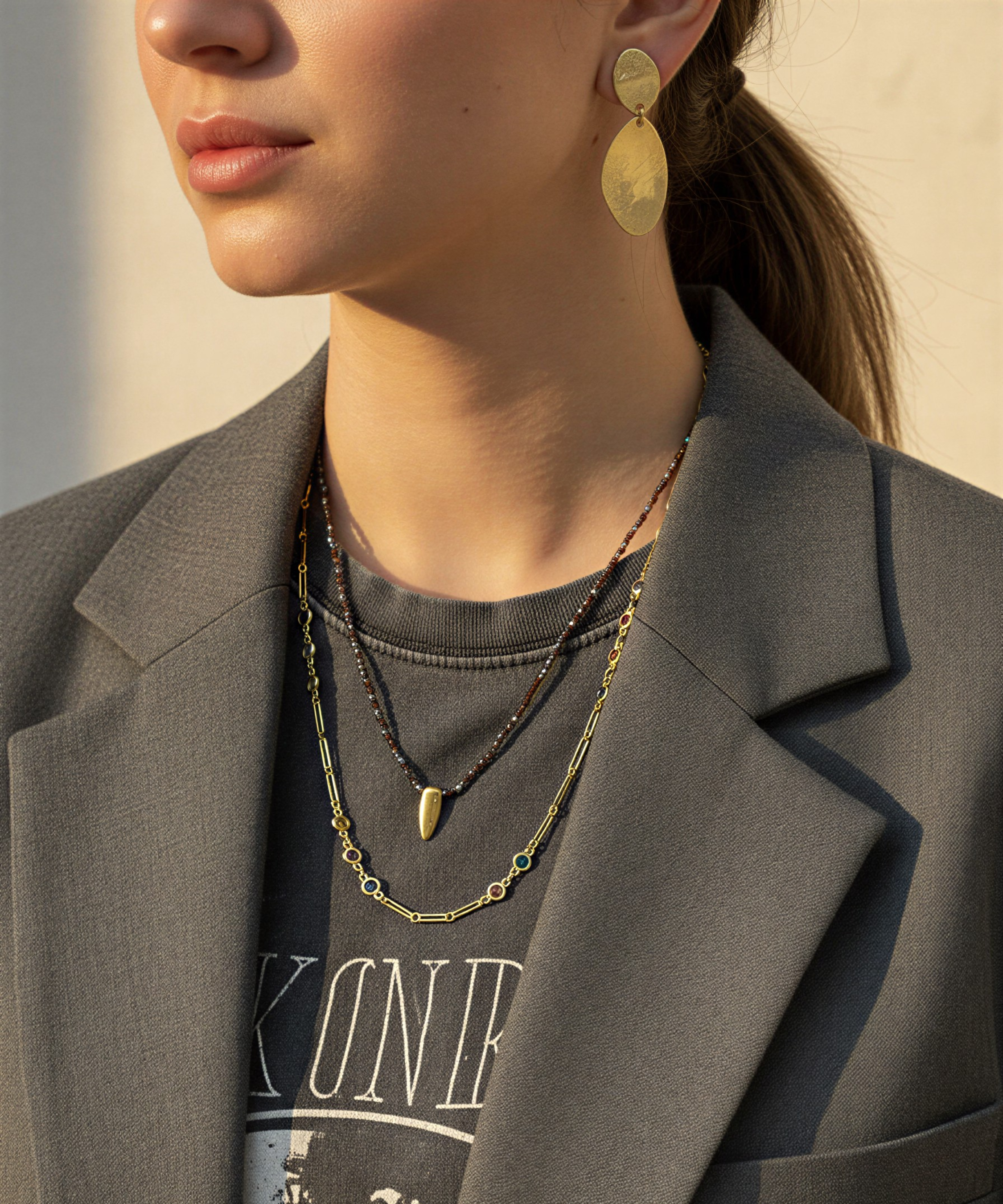 BURGUNDY SPELL DOUBLE ROW NECKLACE