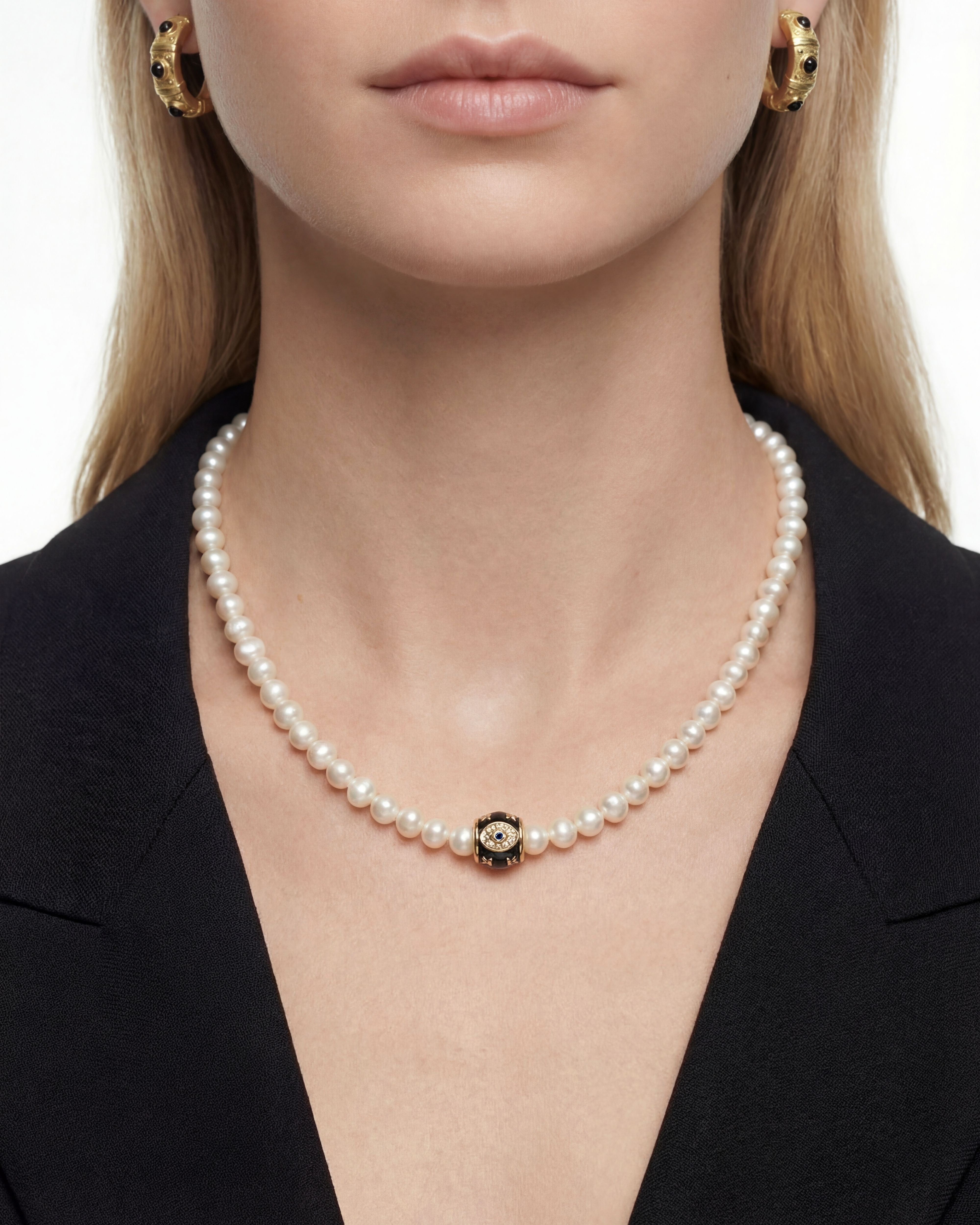PEARL GALAXY BLACK NECKLACE