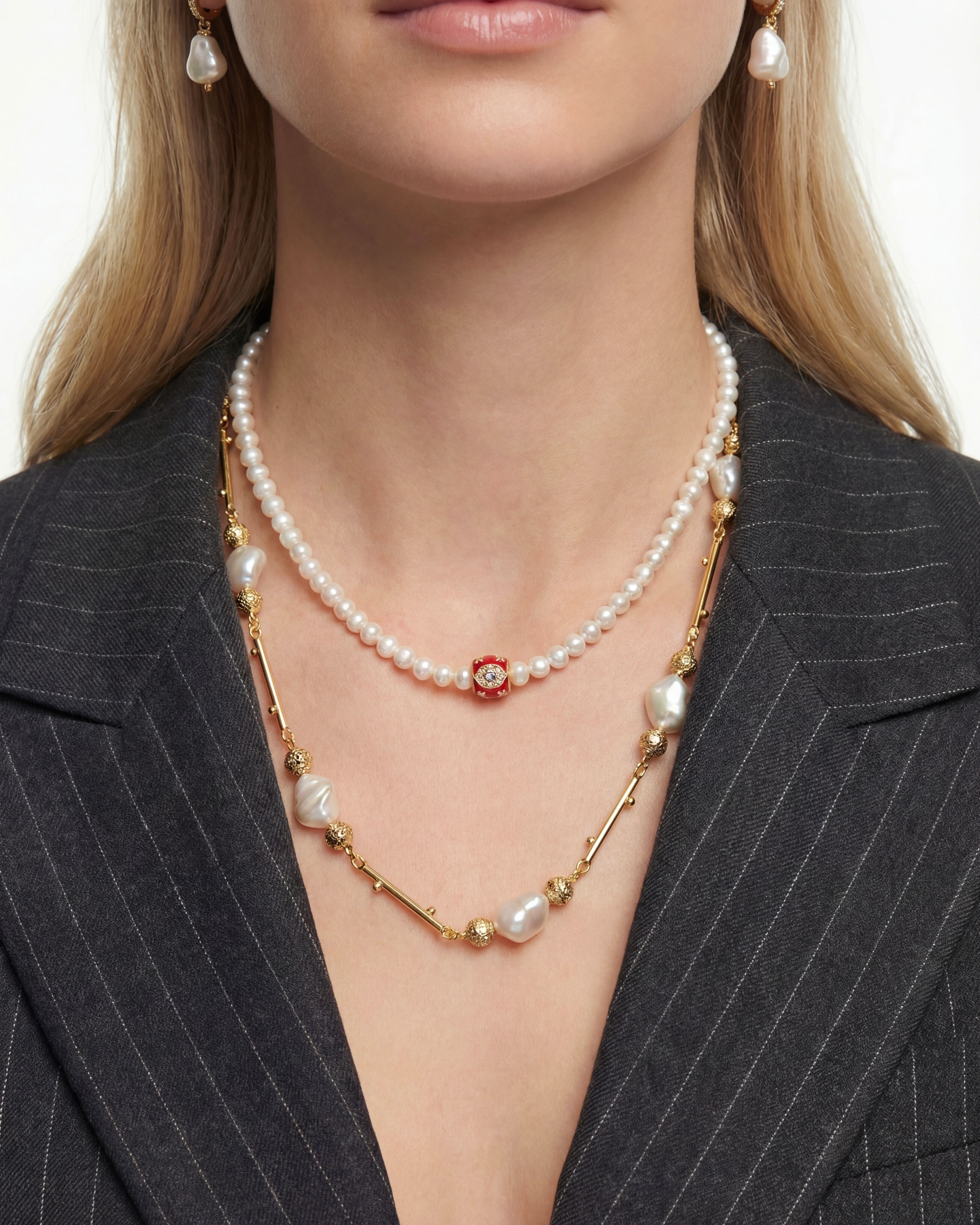 PEARL GALAXY RED NECKLACE