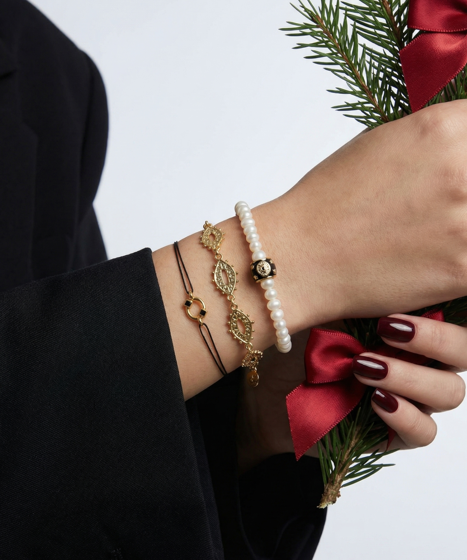 PEARL GALAXY BLACK BRACELET