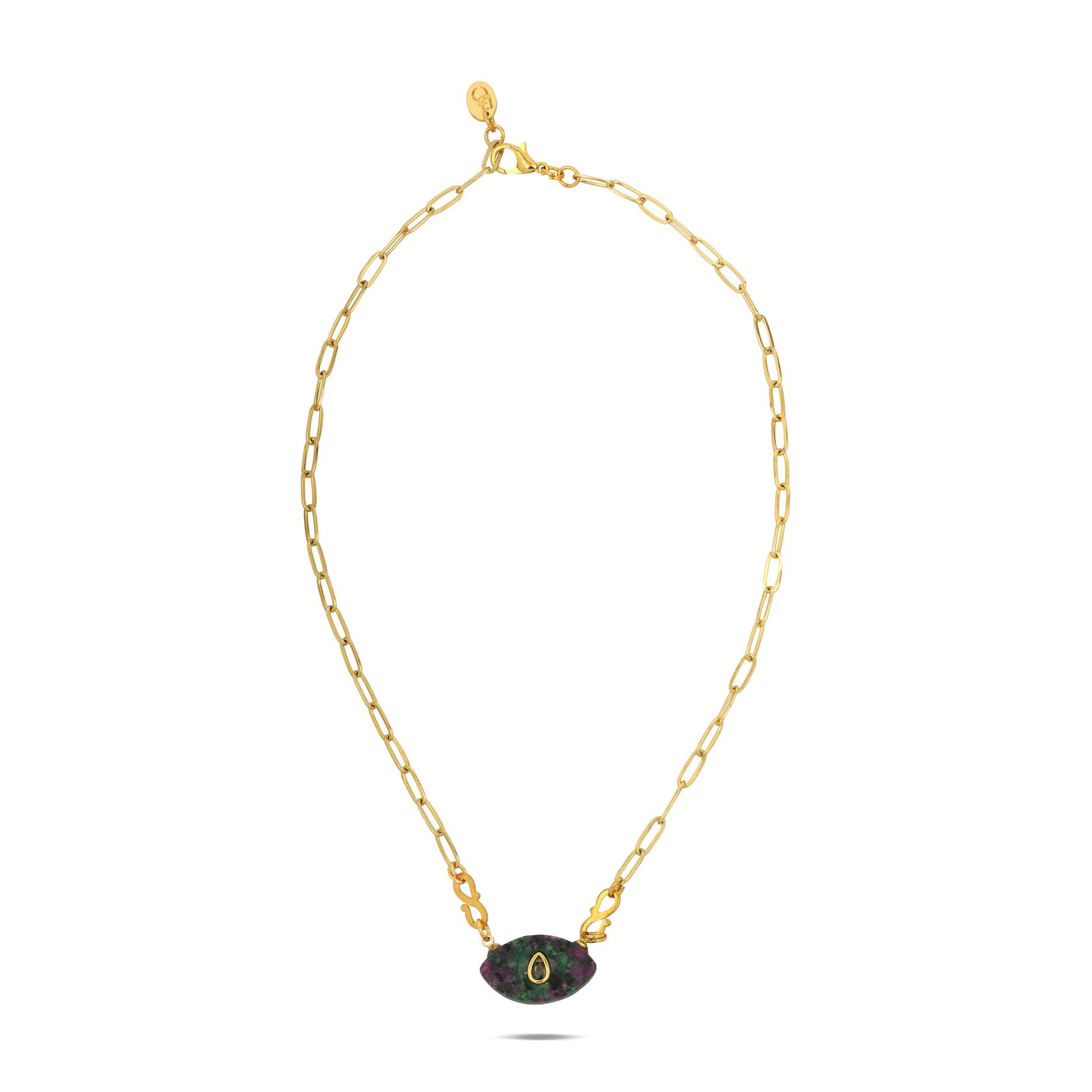 GUARDIAN EYE RUBY ZOISITE KOLYE