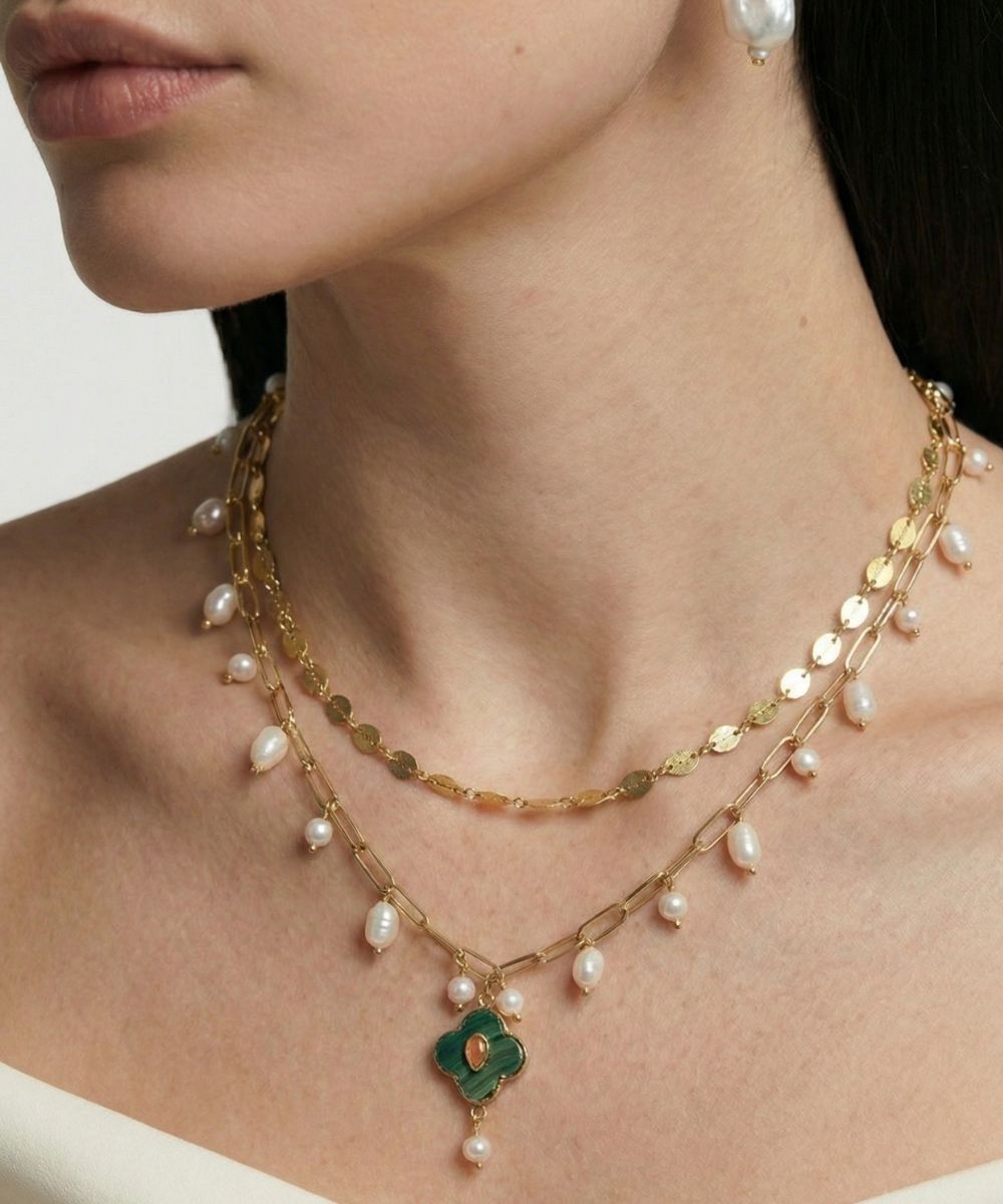 GARDEN CLOVER İNCİ KOLYE