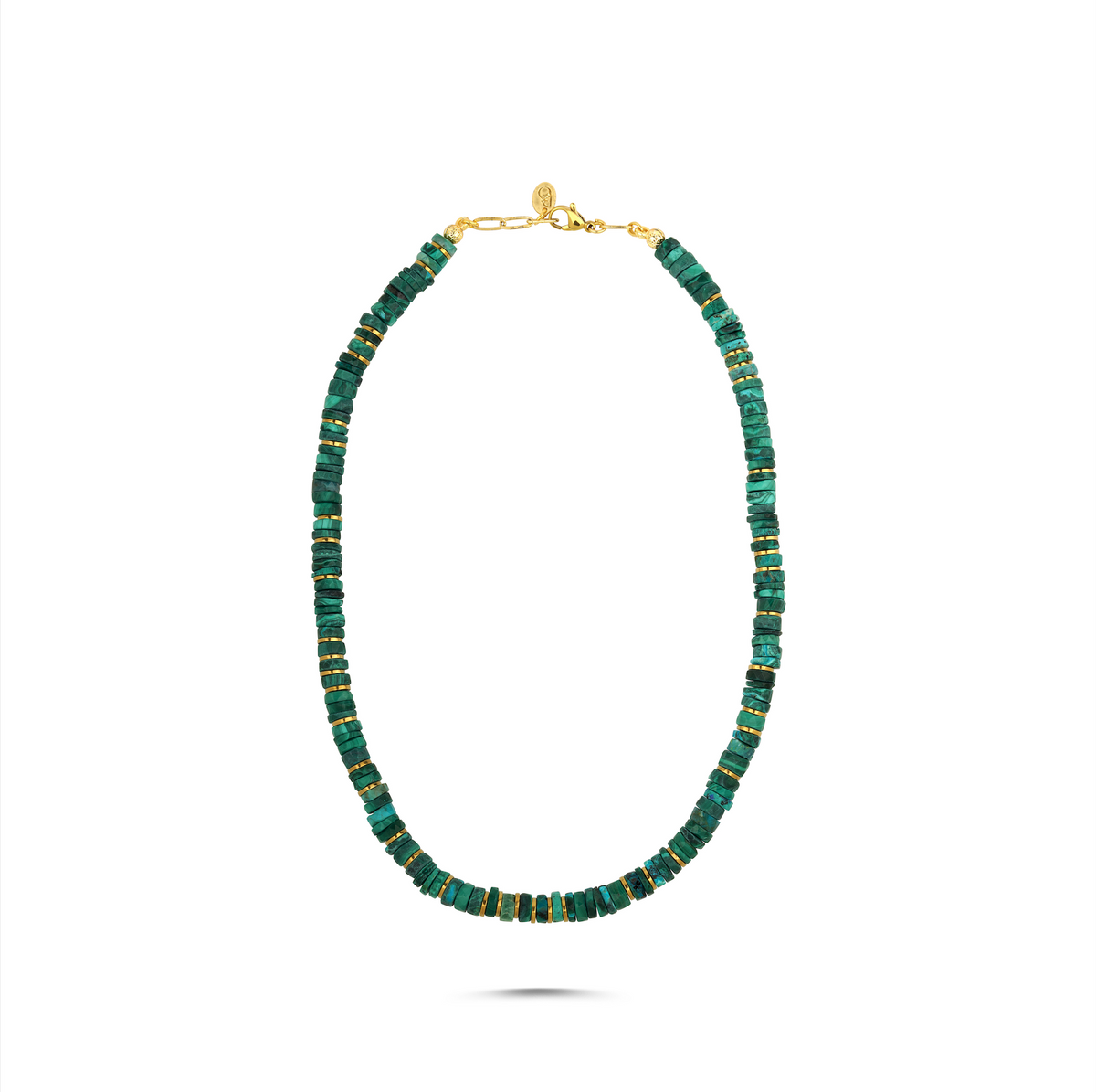 SOLENE MALACHITE DISC NECKLACE