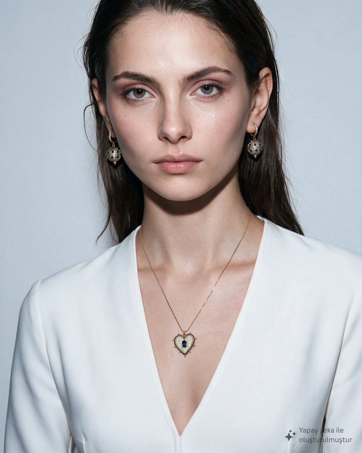 VALENTINA BLUE GEM HEART NECKLACE