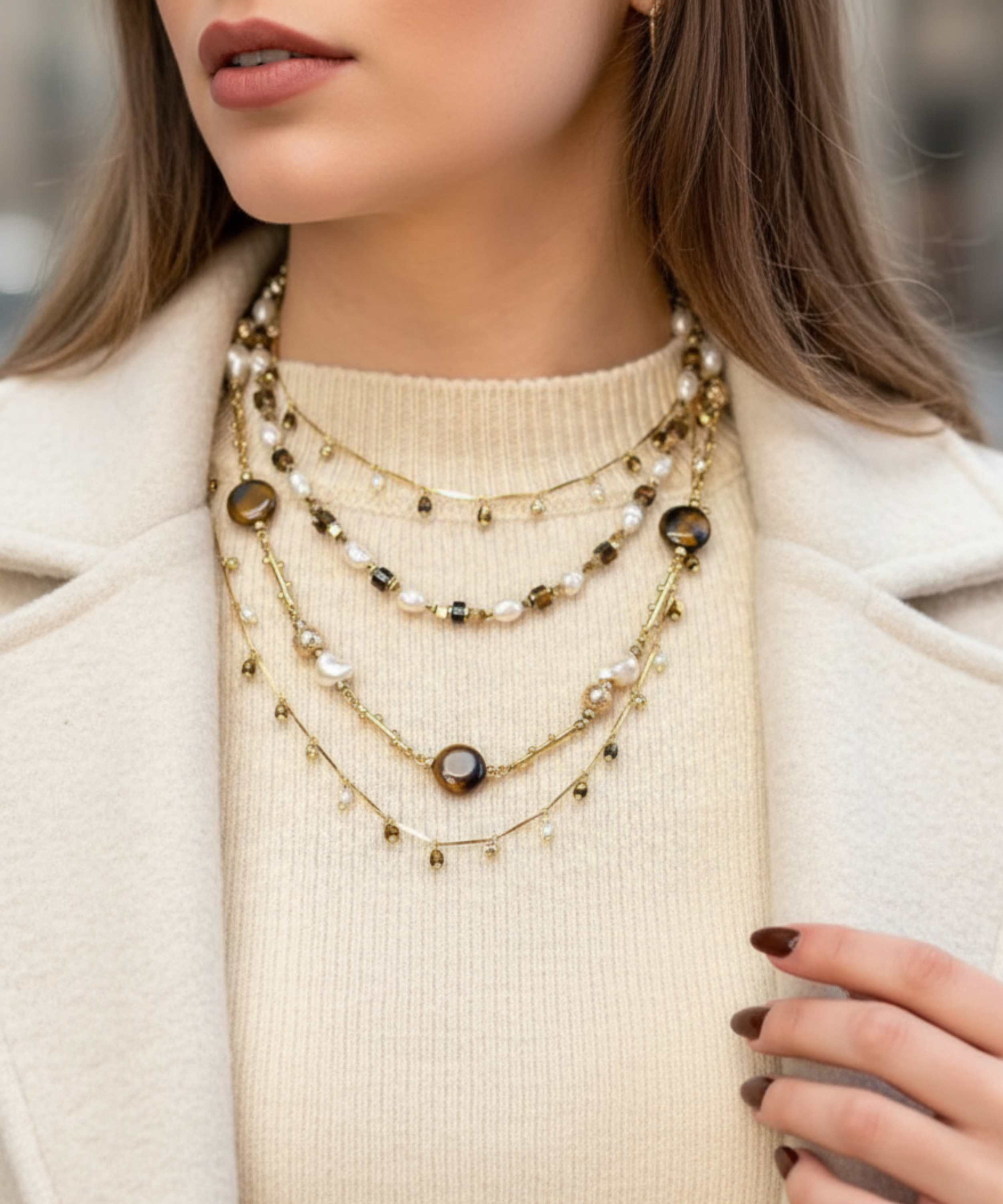 FRENCH CURATION TIGER EYE SET