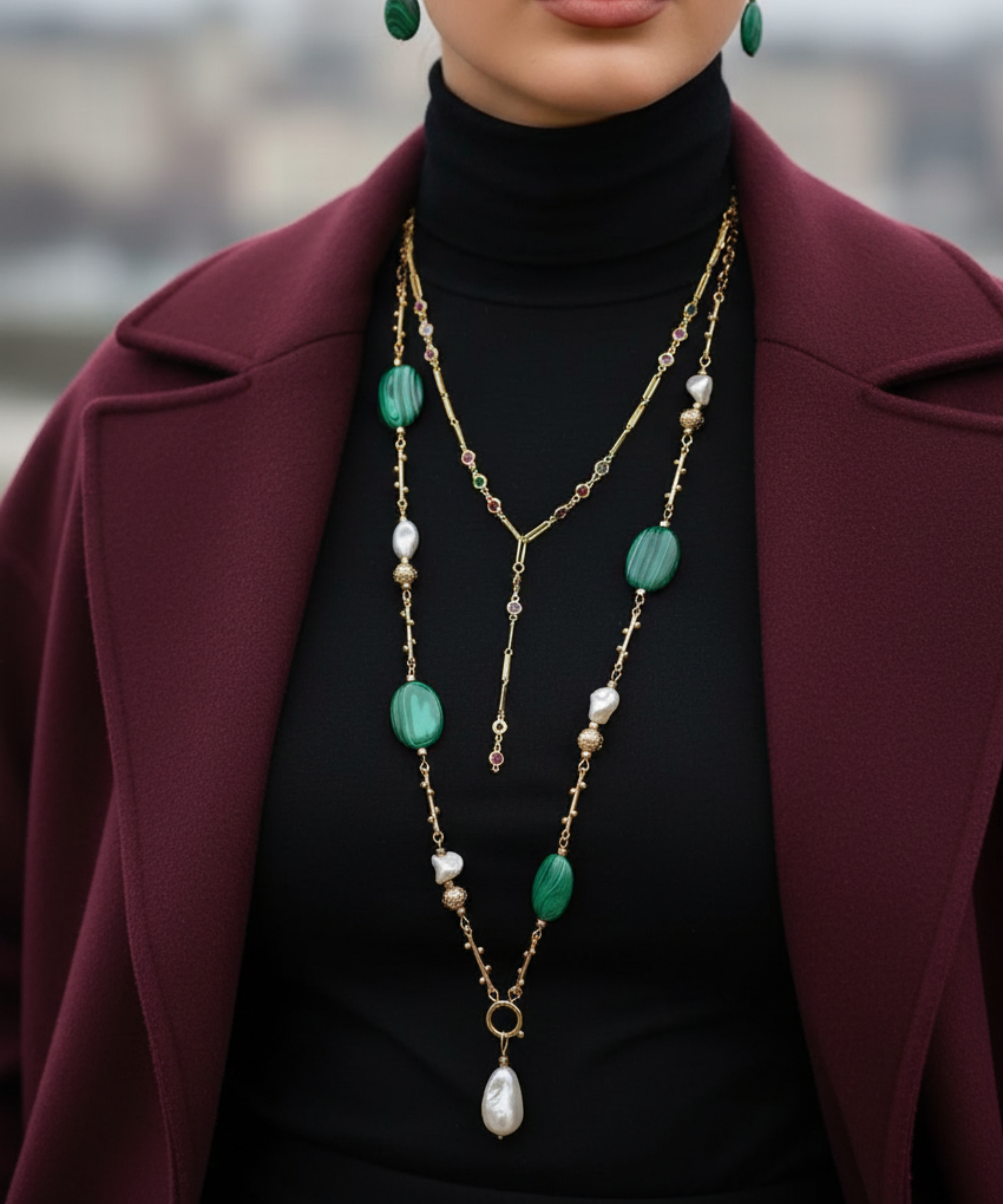 FRENCH CURATION MALACHITE SET