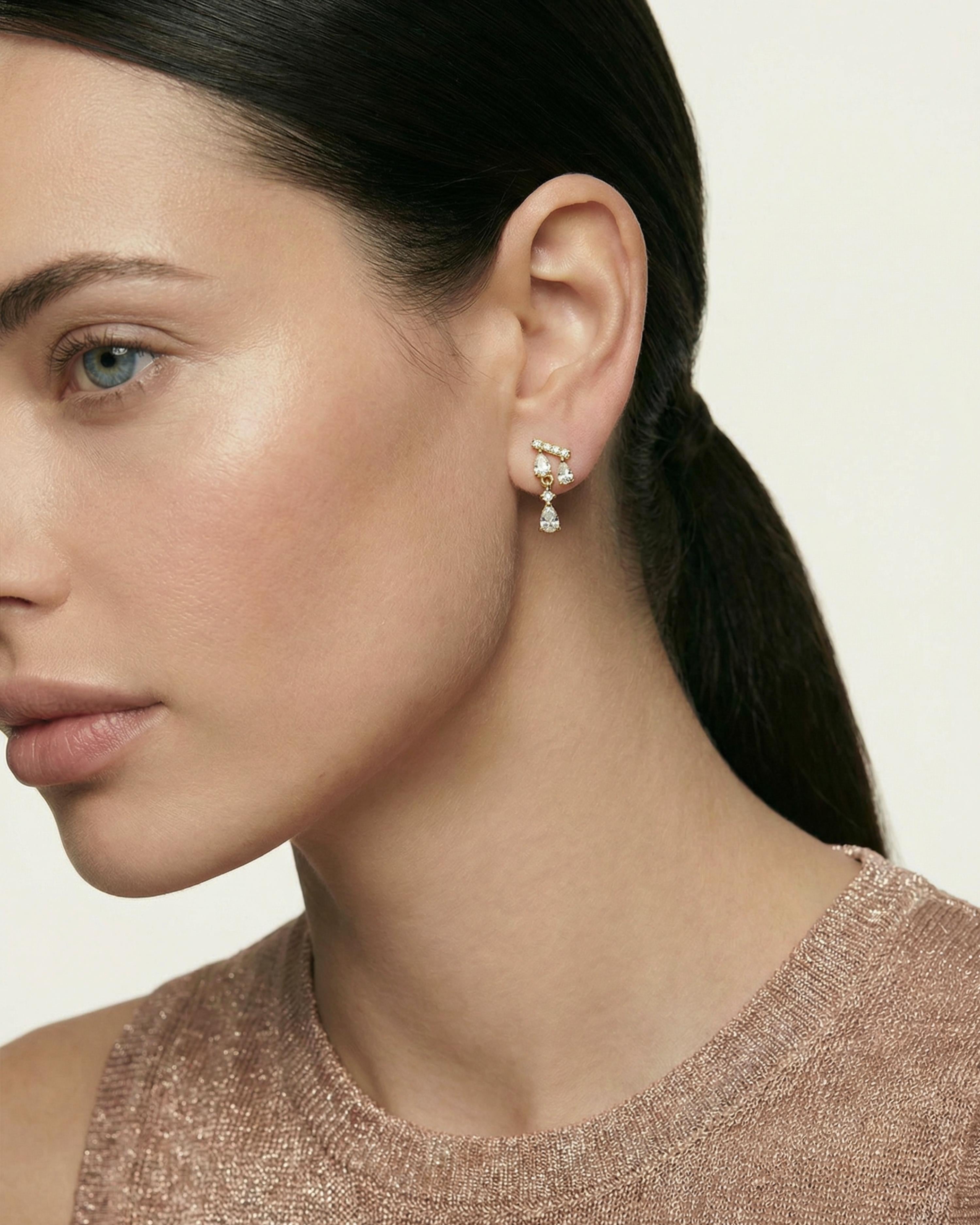 EVENING ICONS GOLD PLATED EARRINGS