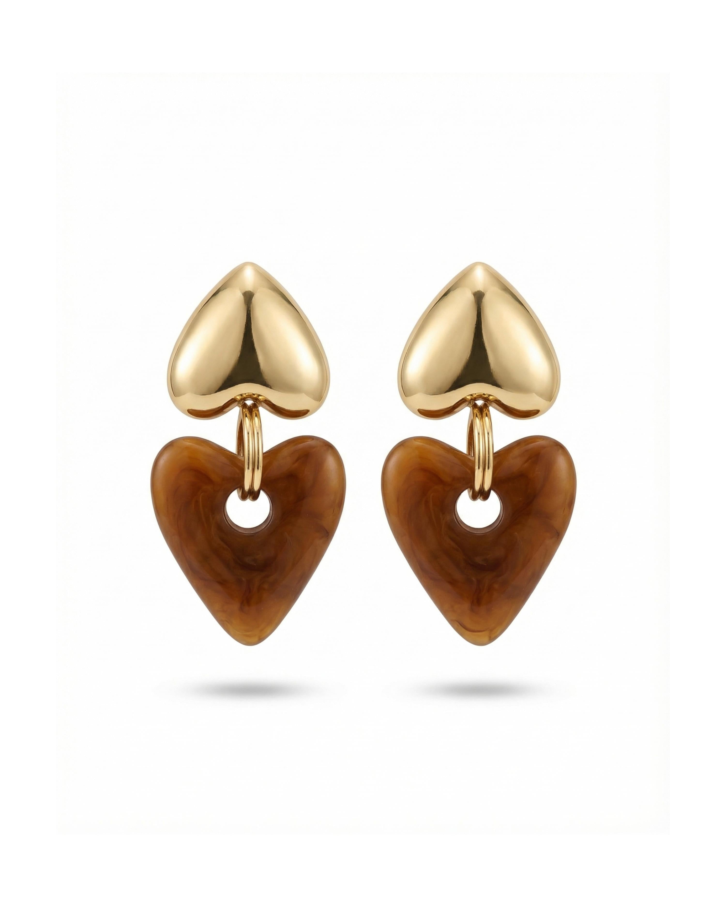 DUAL HEART STATEMENT EARRINGS
