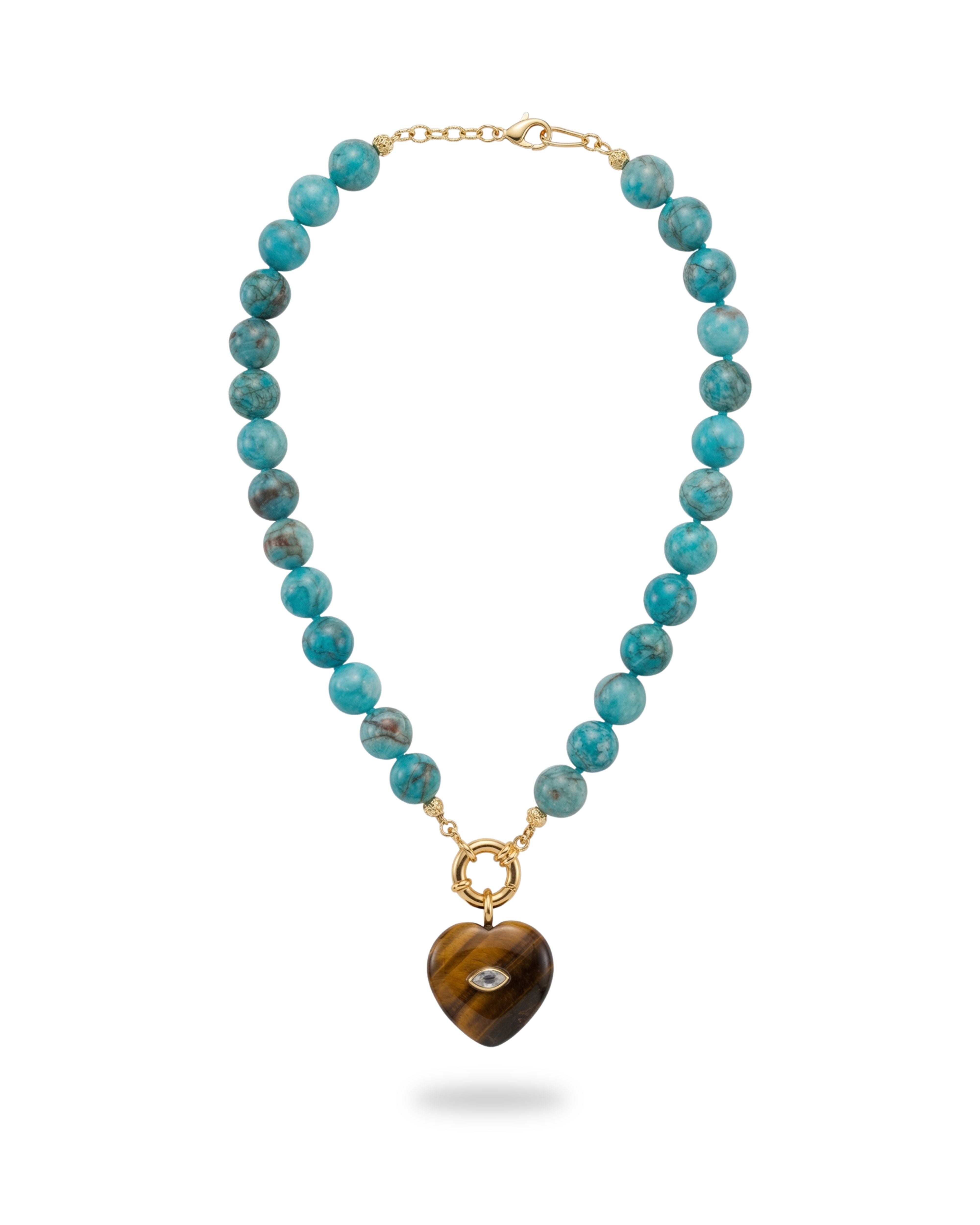 STARLOVE TURQUOISE TIGER EYE NECKLACE