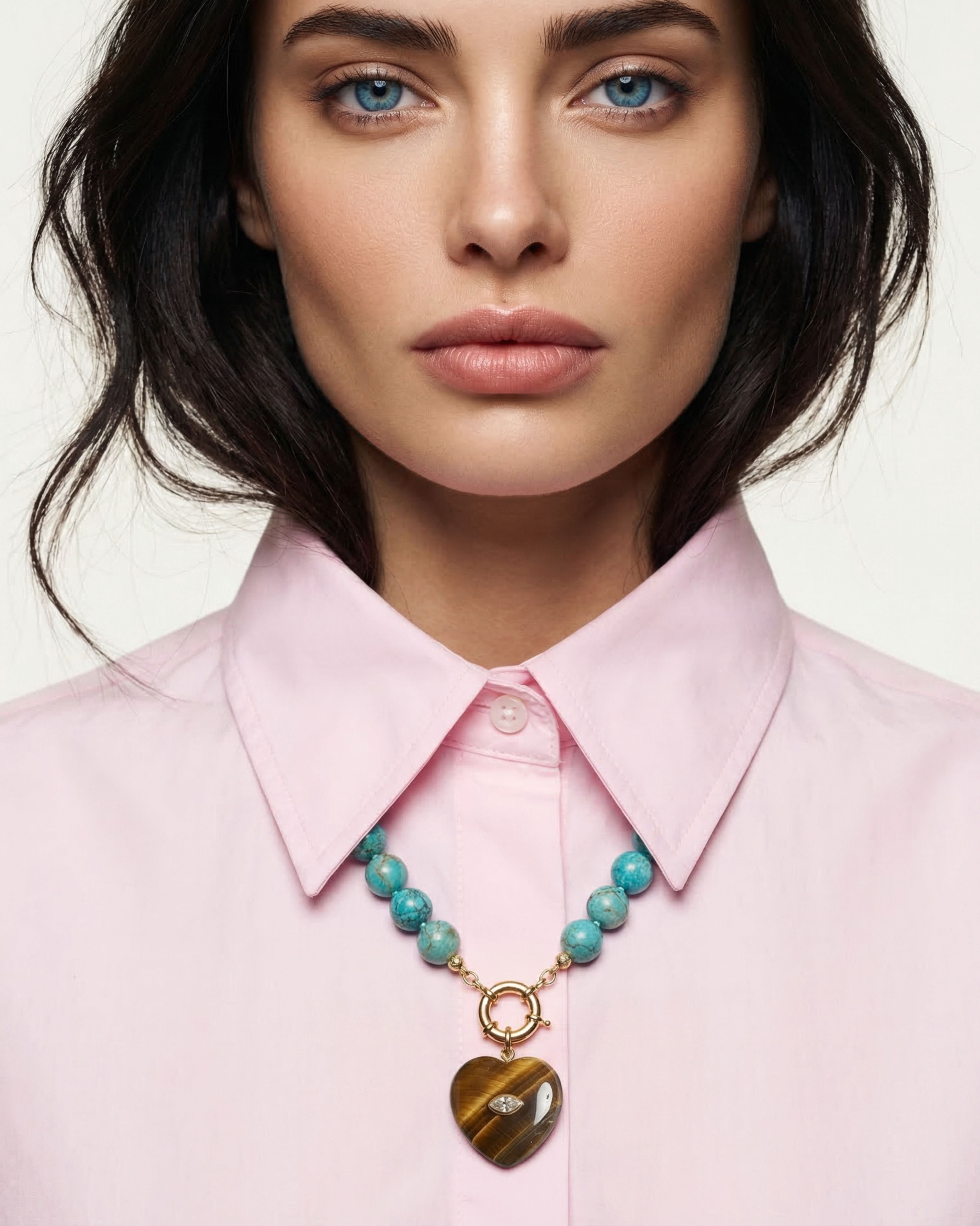 STARLOVE TURQUOISE TIGER EYE NECKLACE