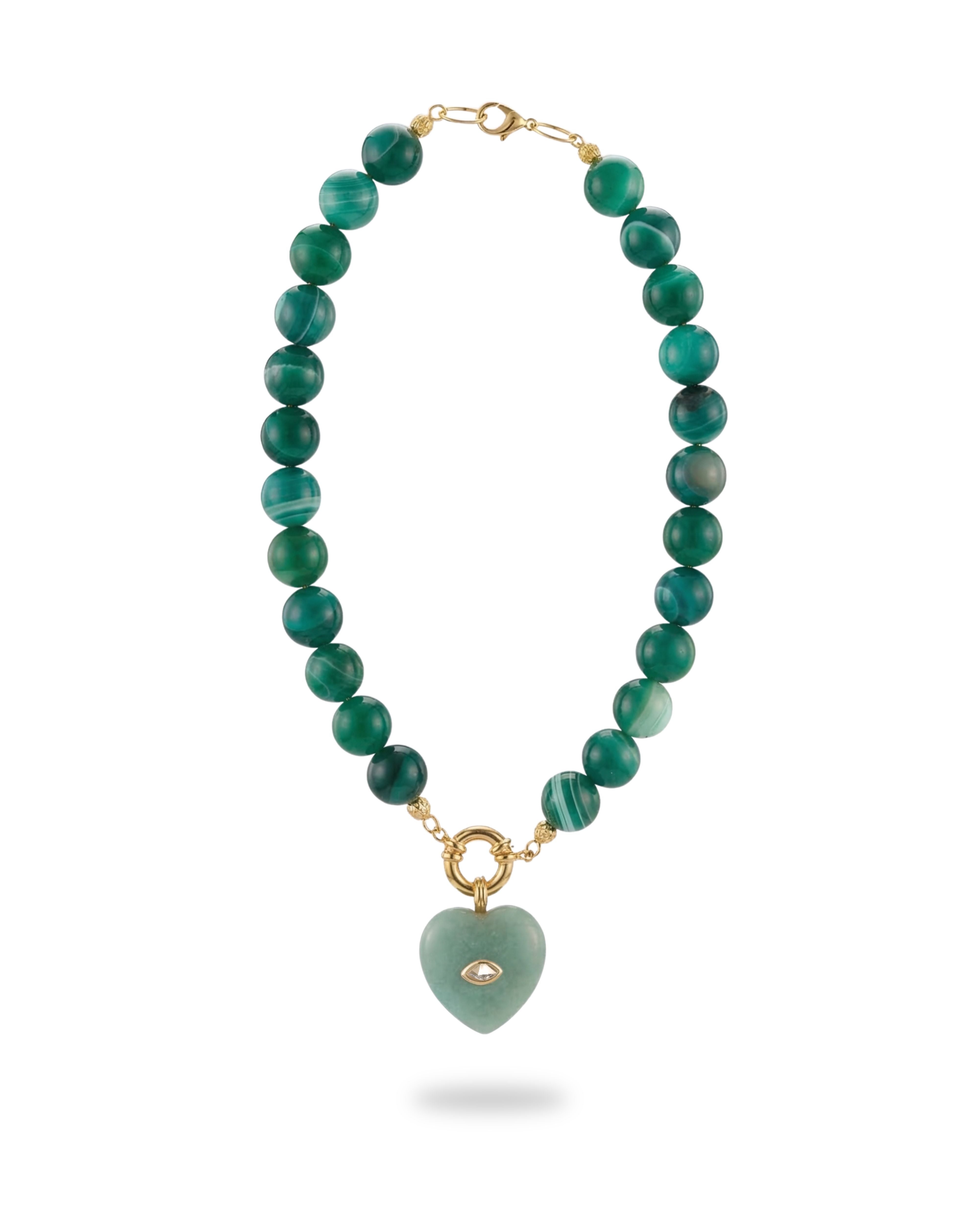 STARLOVE GREEN AGATE NECKLACE
