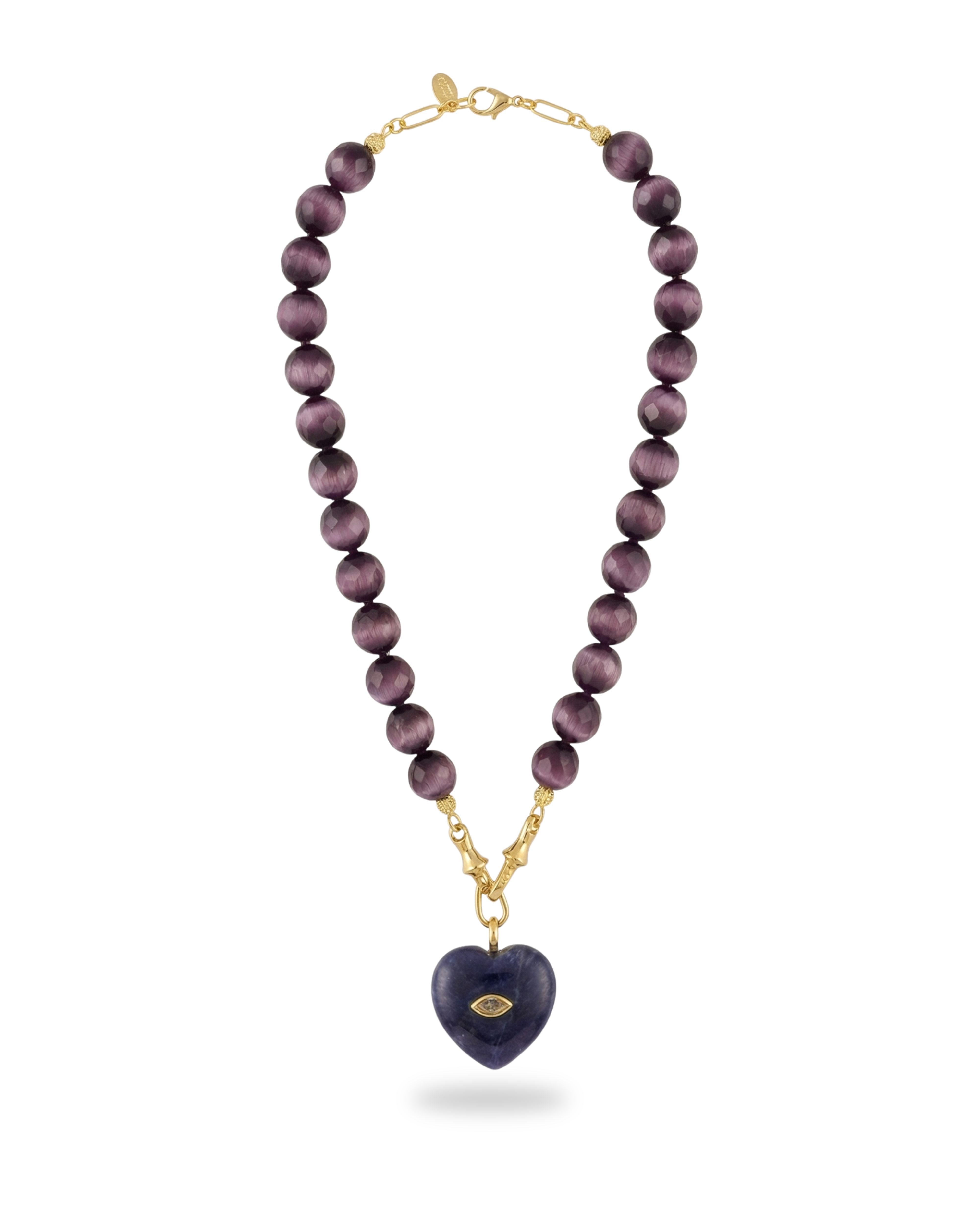 STARLOVE VIOLET CAT EYE NECKLACE