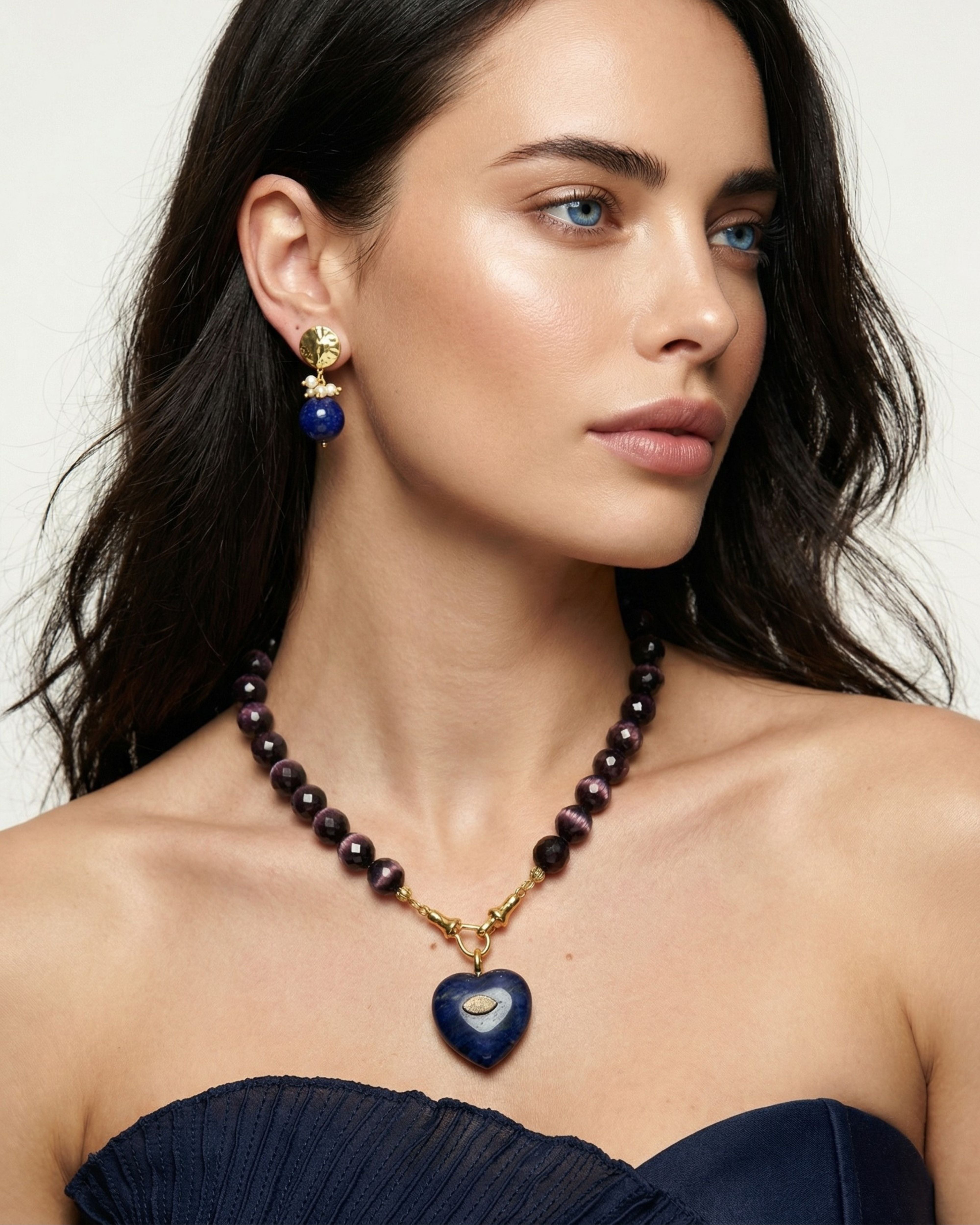 STARLOVE VIOLET CAT EYE NECKLACE