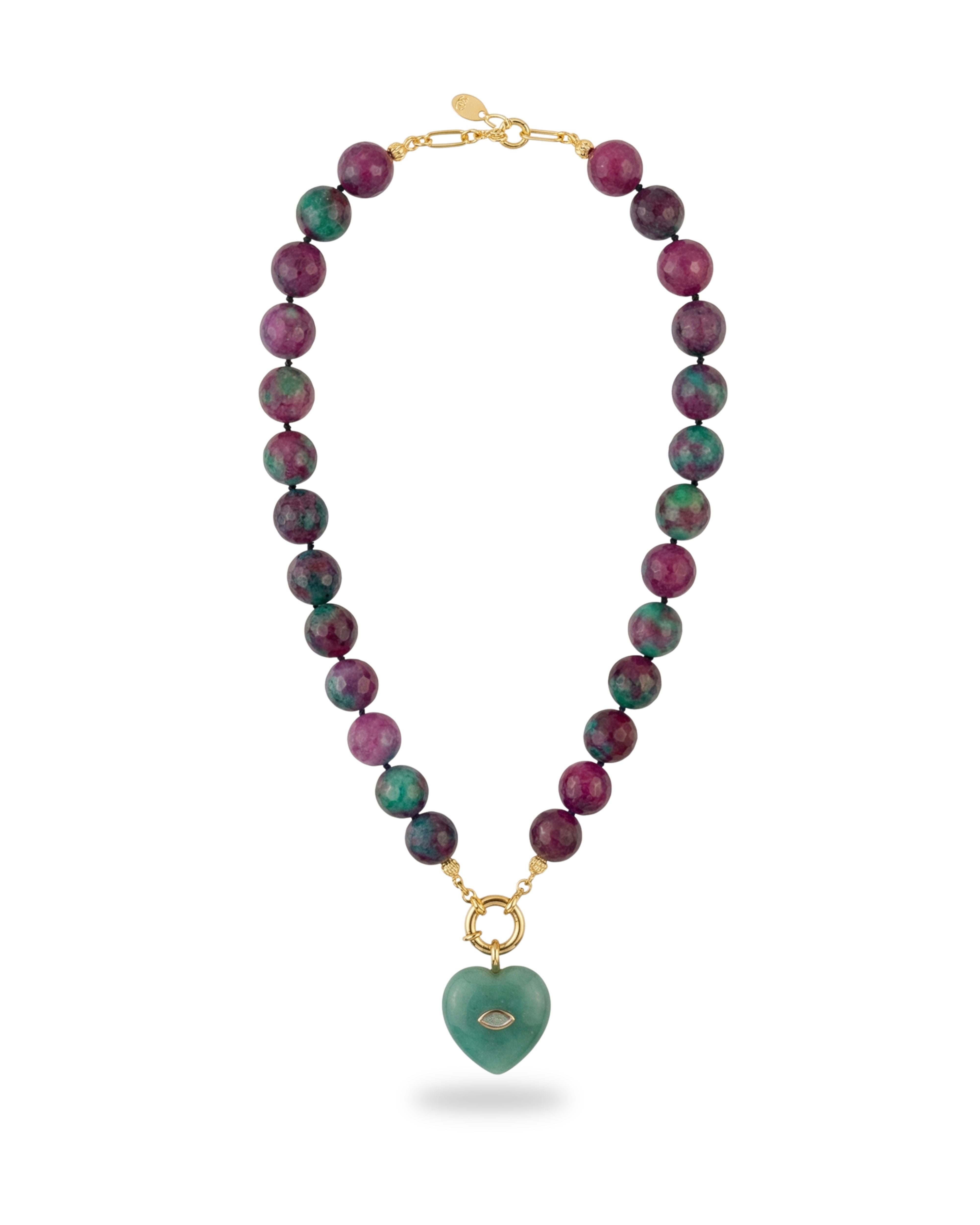 STARLOVE RUBY ZOISITE NECKLACE