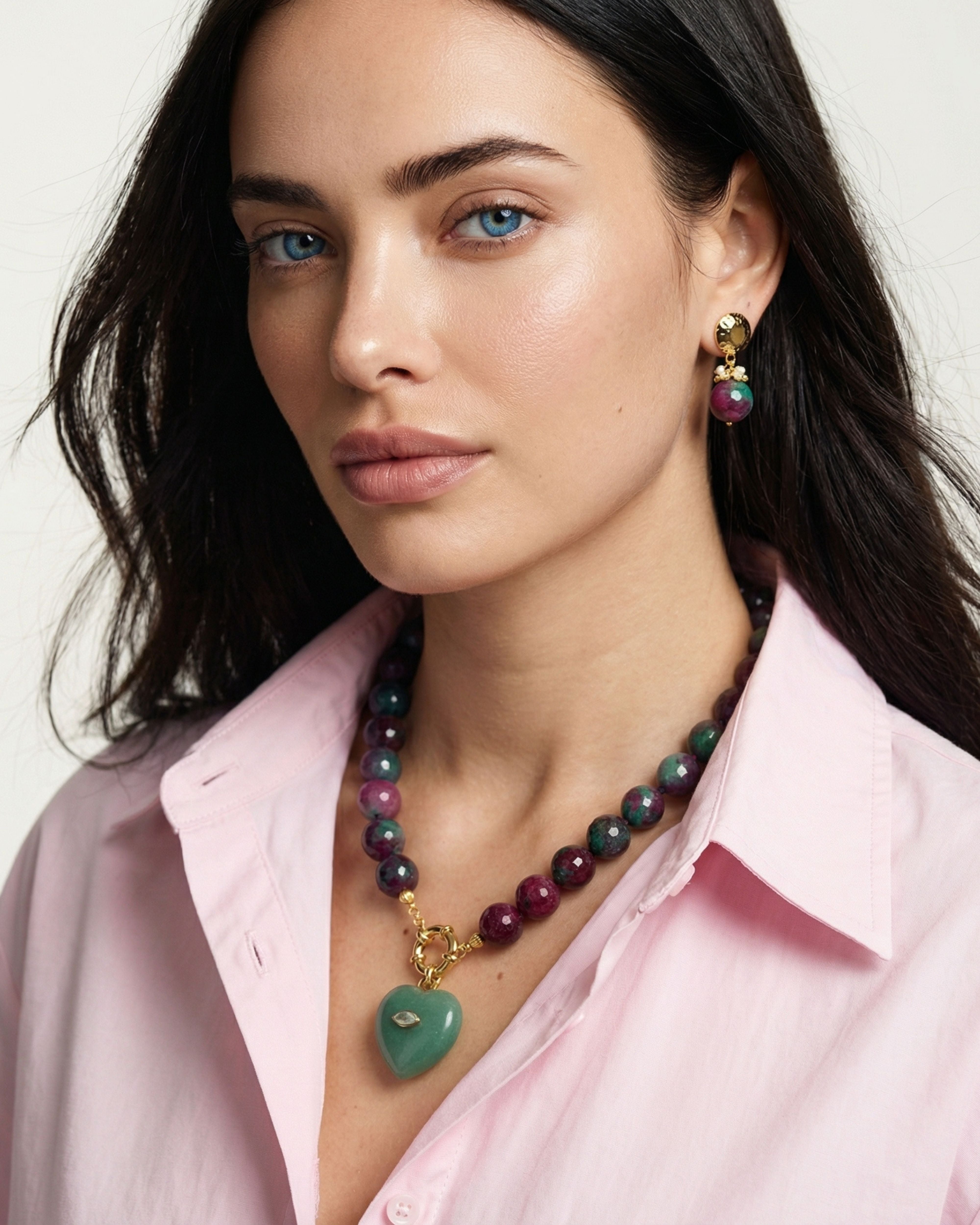 STARLOVE RUBY ZOISITE NECKLACE