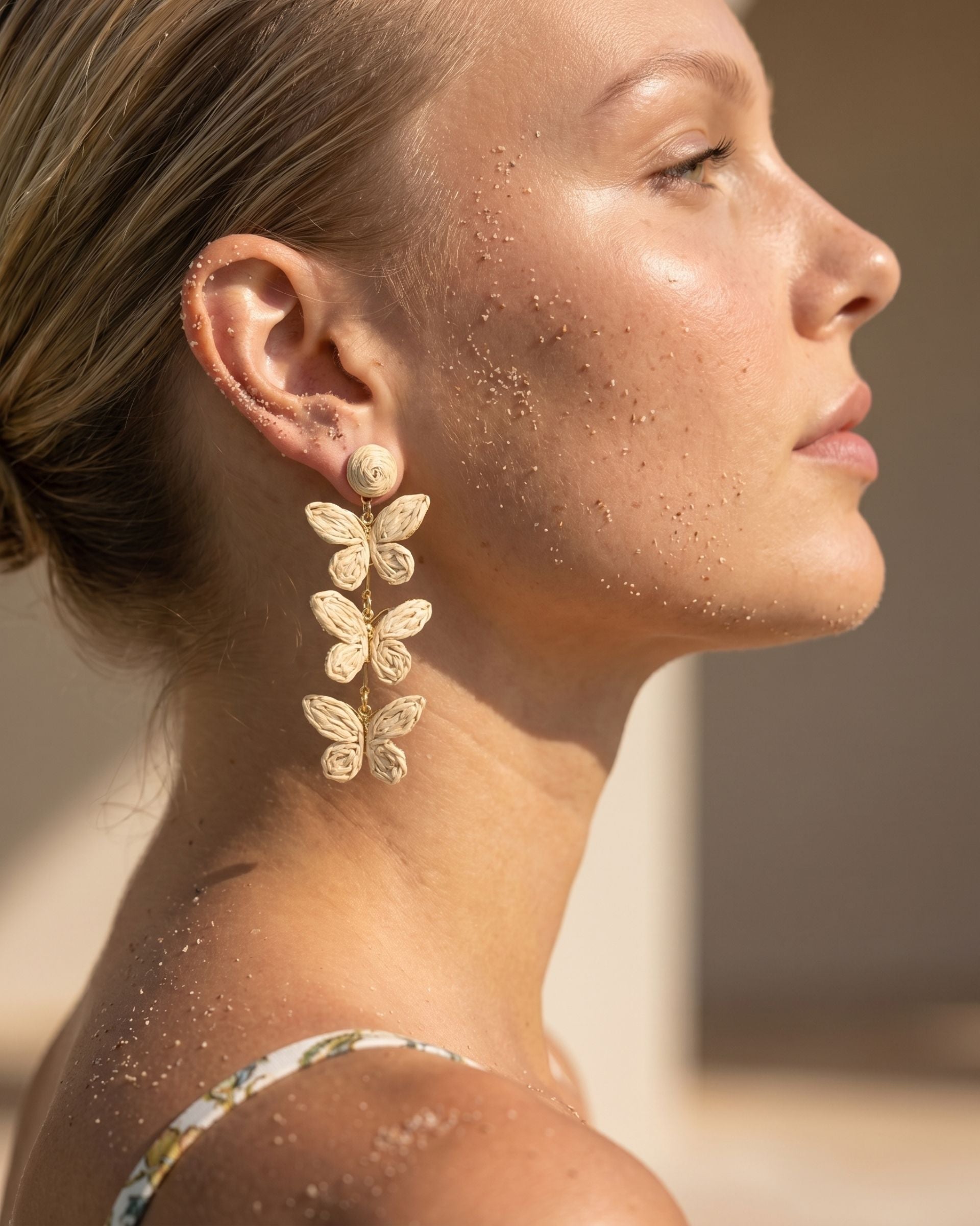 SEABREEZE BUTTERFLY IVORY SAND EARRINGS