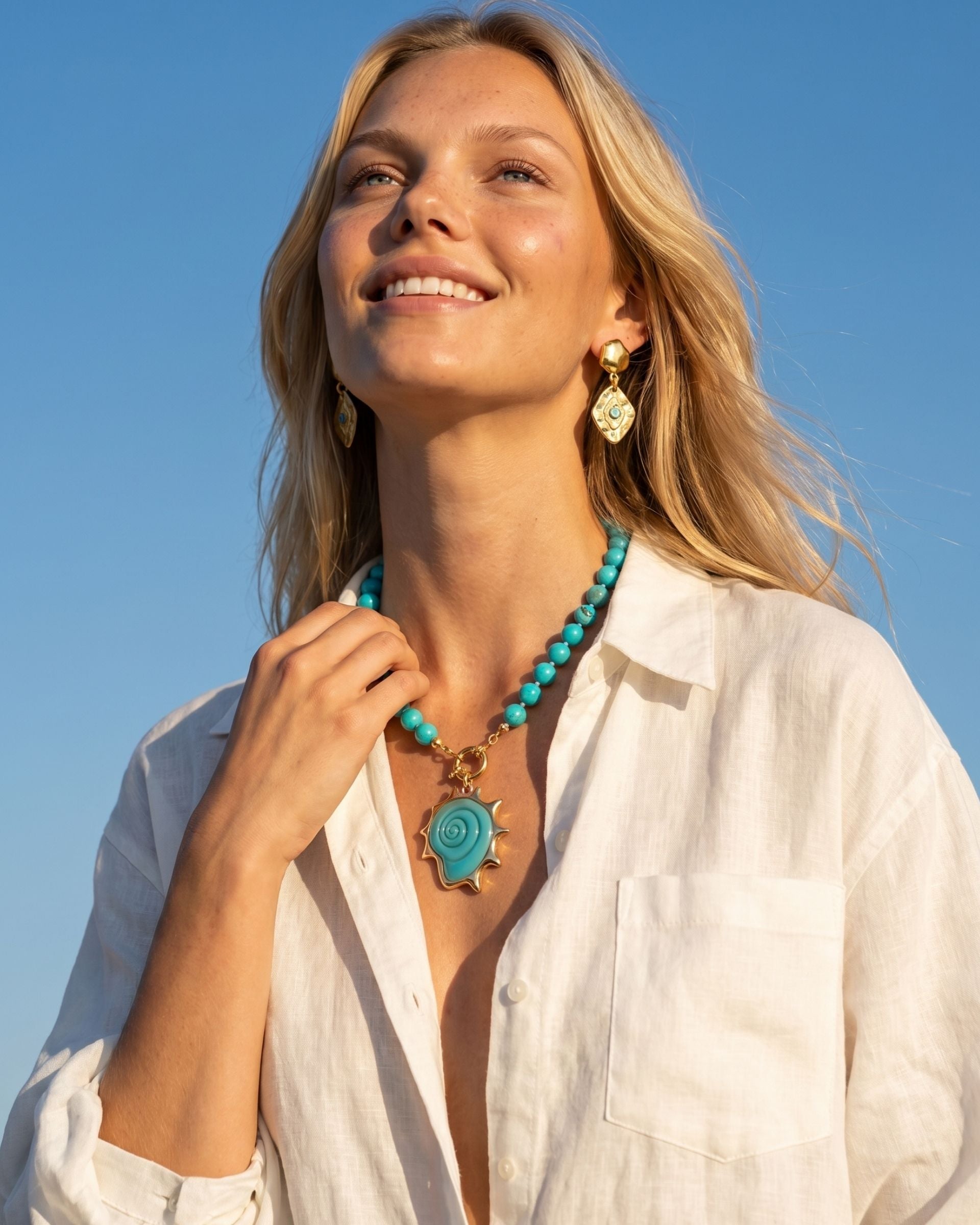 TURQUOISE SPIRAL NECKLACE