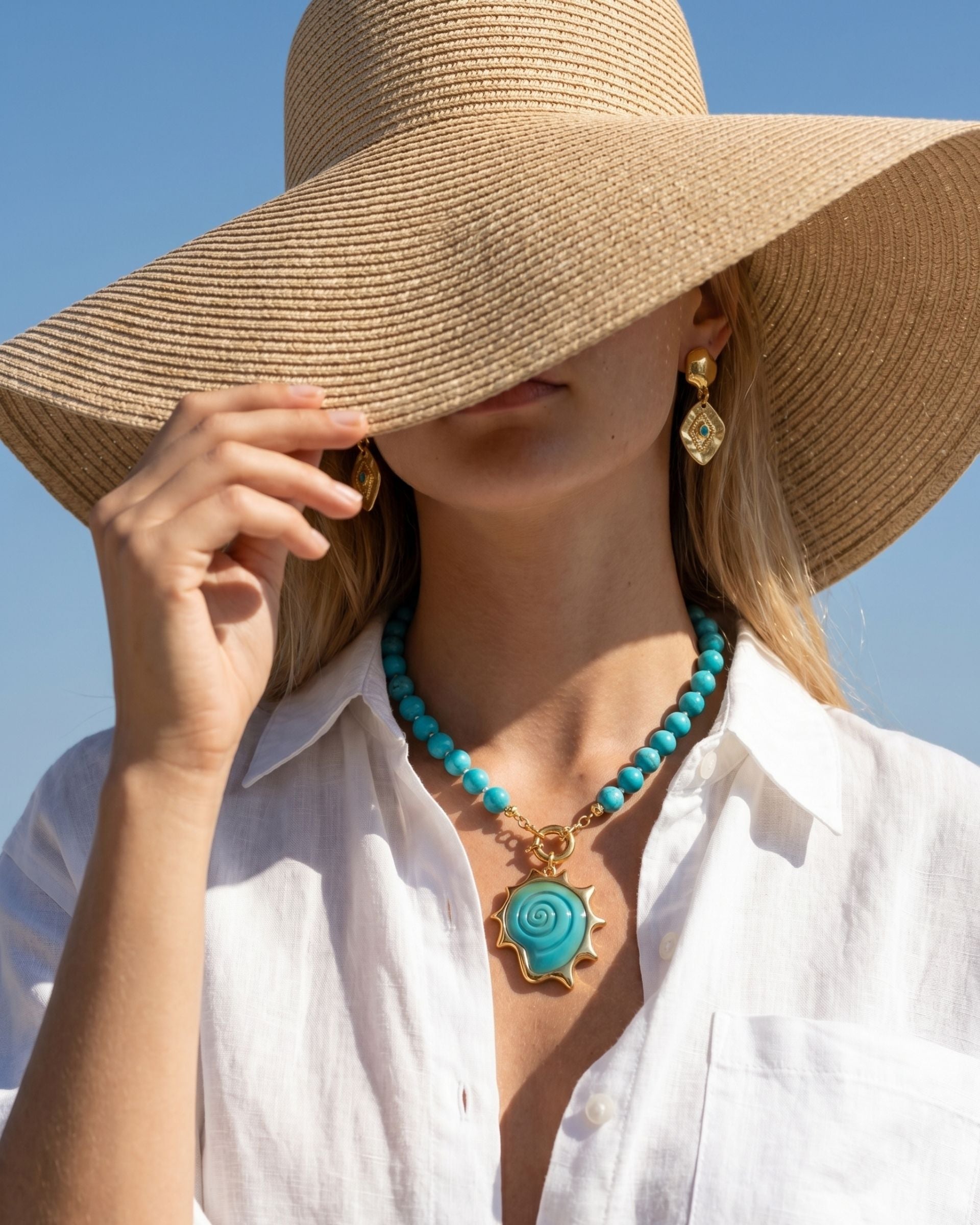 TURQUOISE SPIRAL NECKLACE