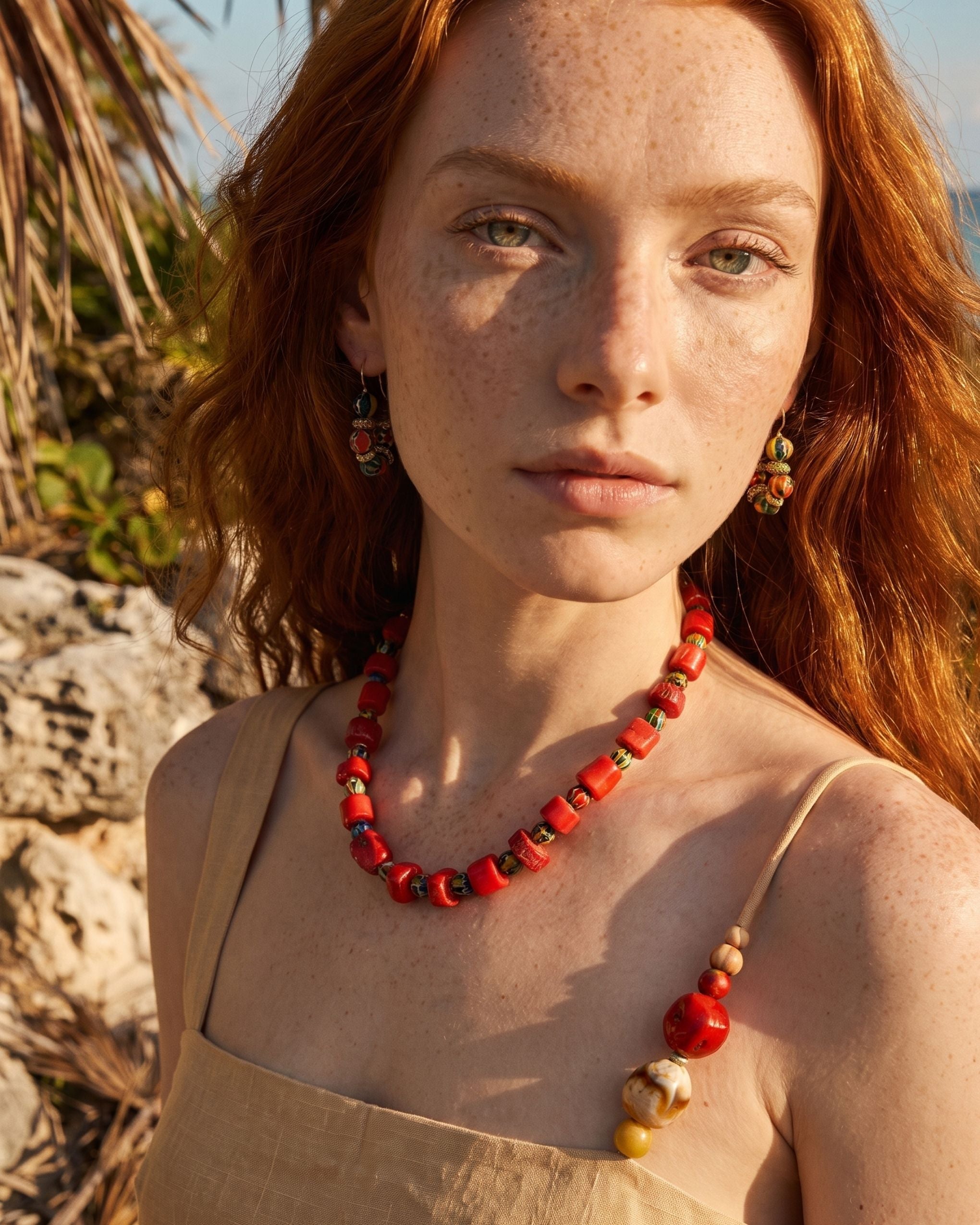 BRASA NOMAD CORAL RED NECKLACE