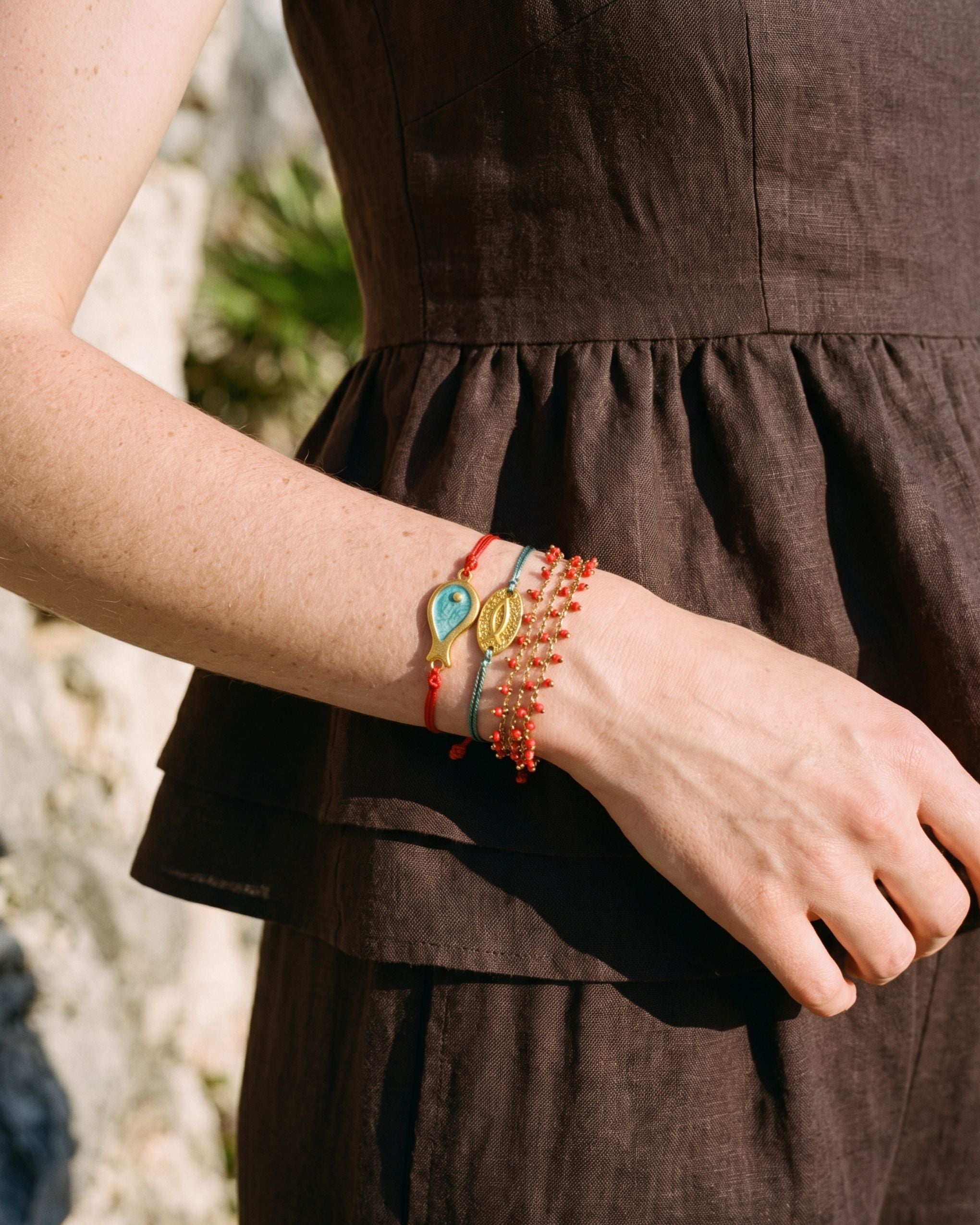 AEGEAN CATCH RED ROPE BRACELET