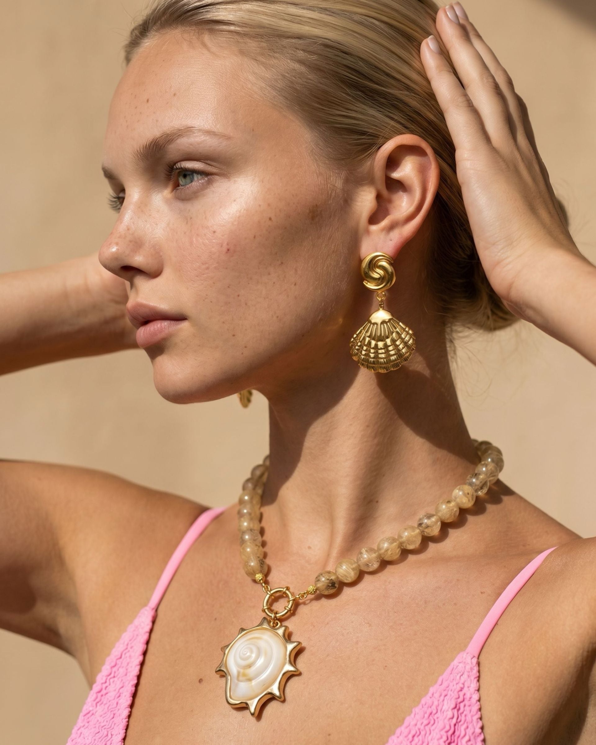 GOLDEN TIDE GOLD PLATED EARRINGS