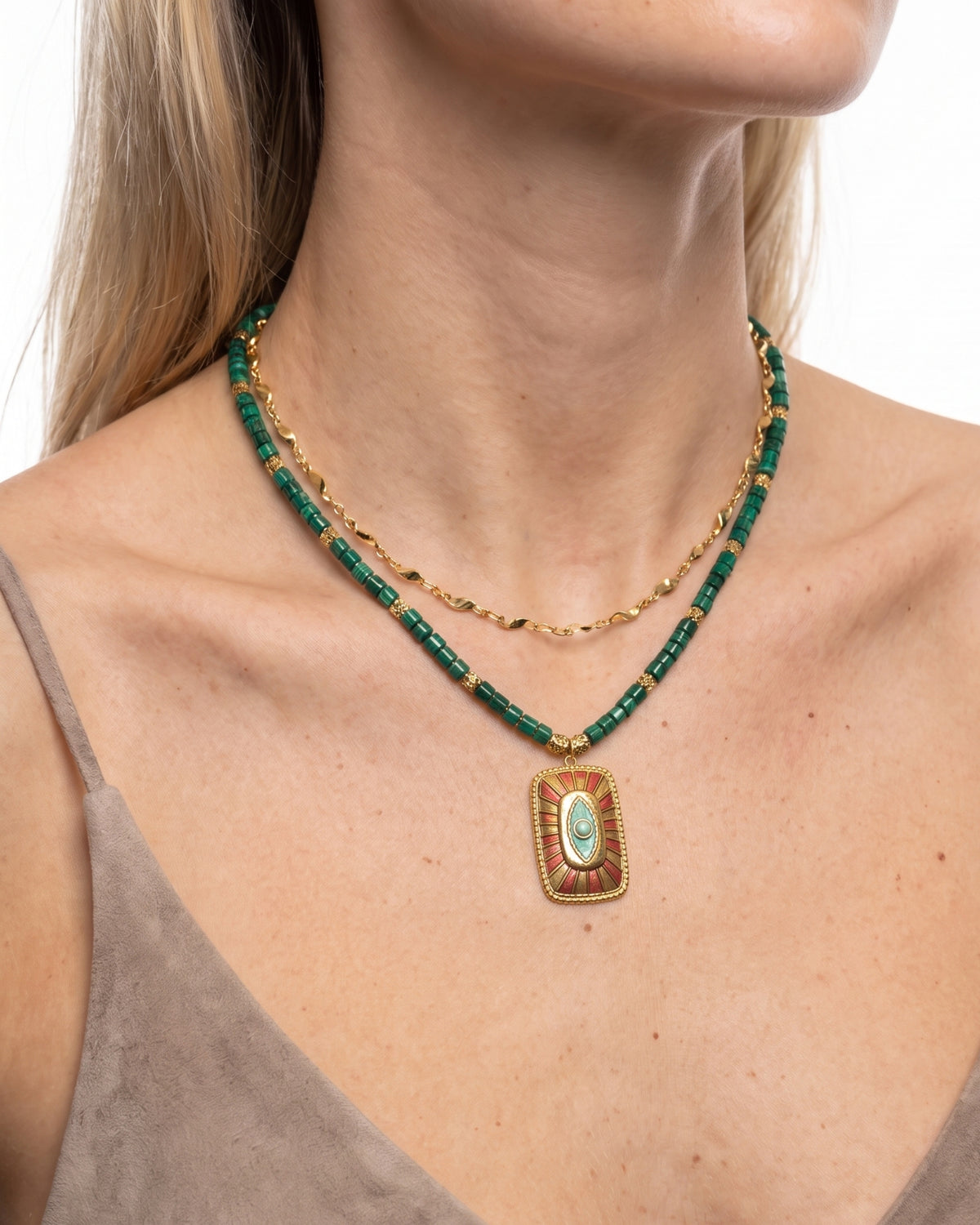VERDANT MALACHITE EYE NECKLACE