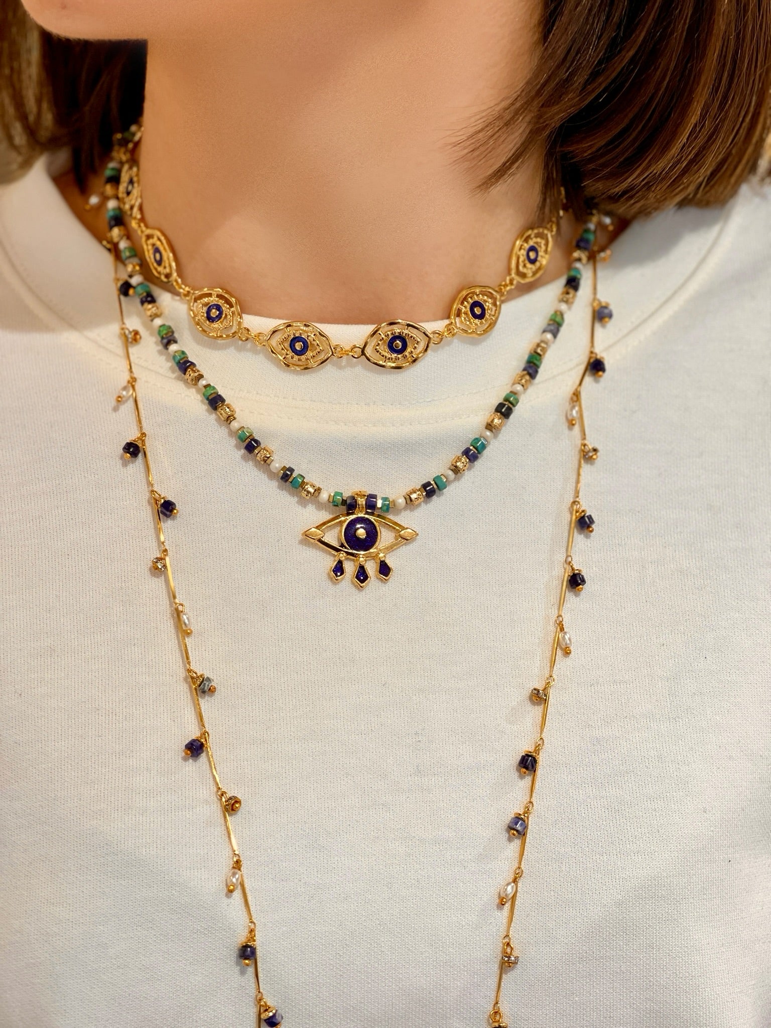 MIRAGE BLUE EVIL EYE NECKLACE
