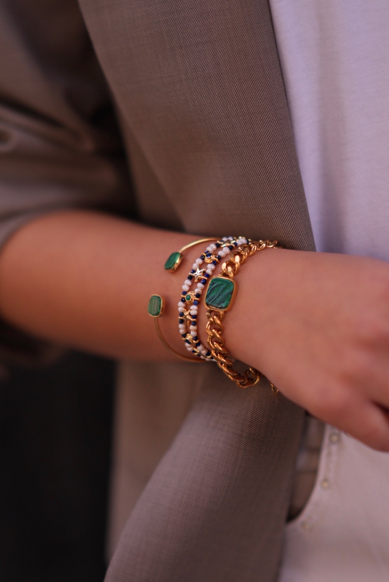 LOVE DROP LAPIS PEARL BRACELET