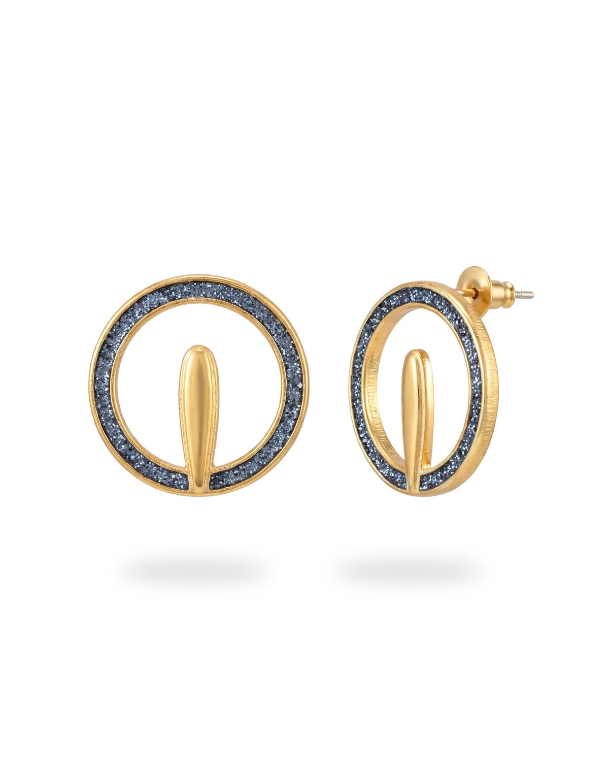 GRAY BLUE ORBIT EARRINGS
