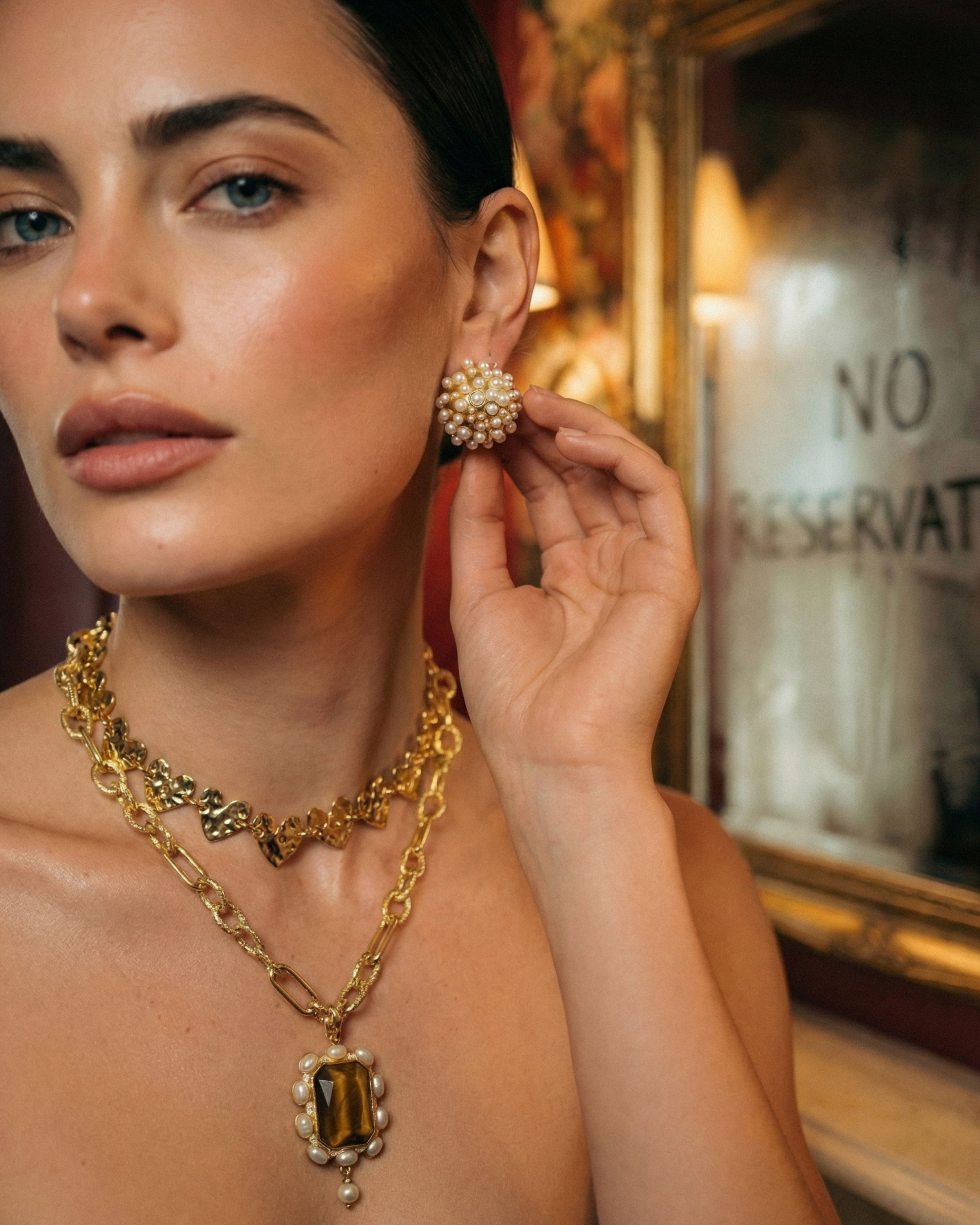 CELESTE DOME PEARL EARRINGS