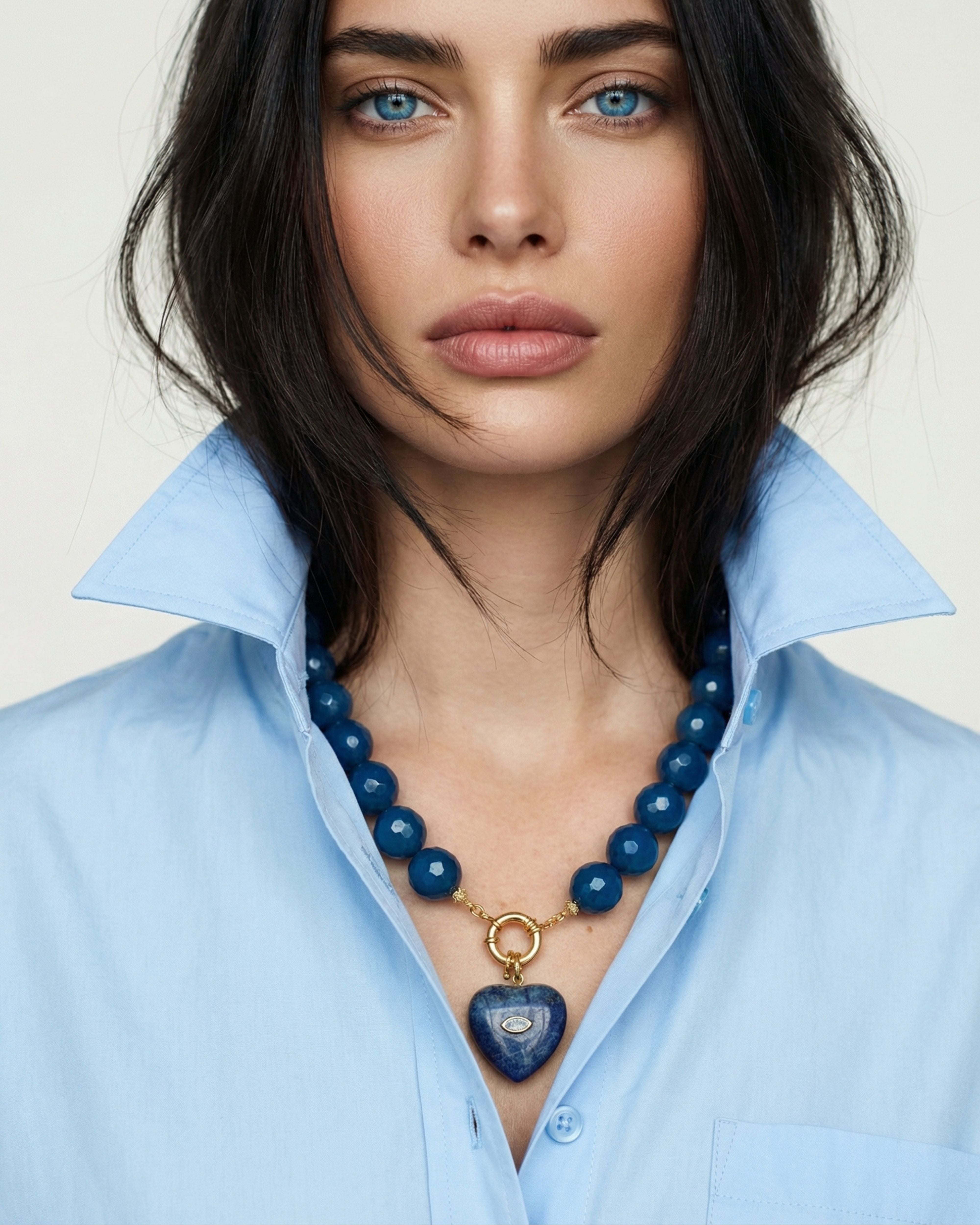 STARLOVE BLUE AGATE NECKLACE