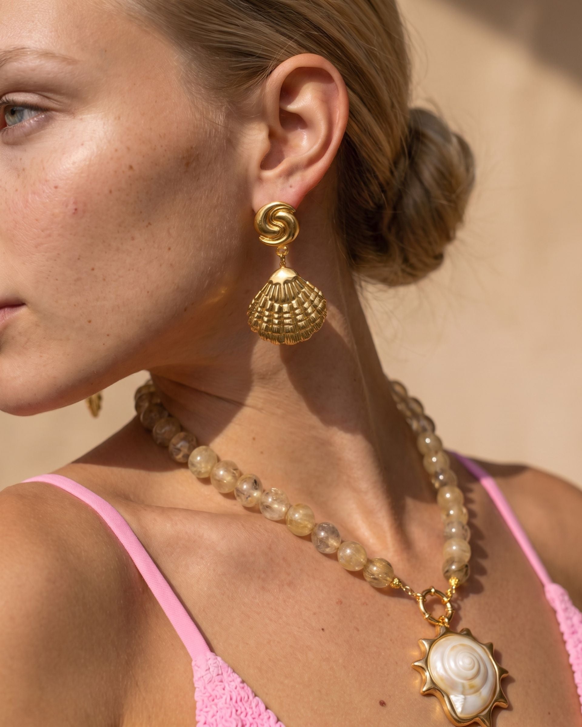 GOLDEN TIDE GOLD PLATED EARRINGS