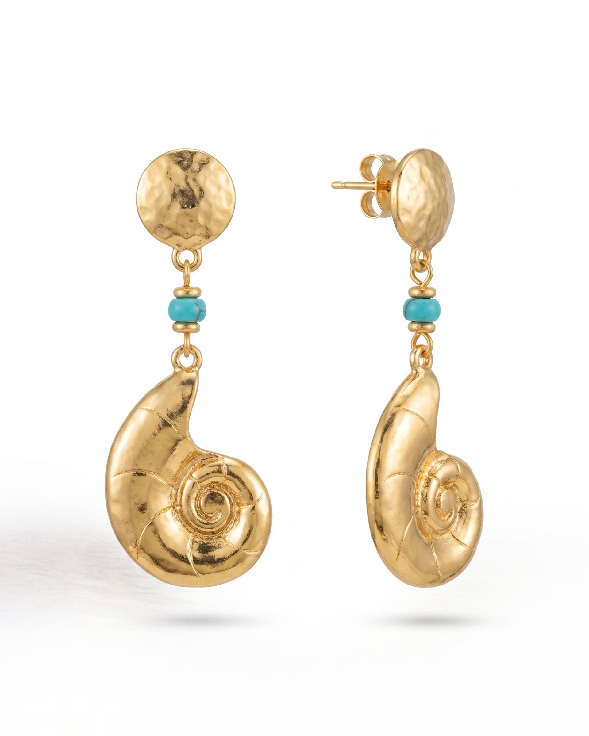 GOLDEN NAUTILUS GOLD PLATED EARRINGS