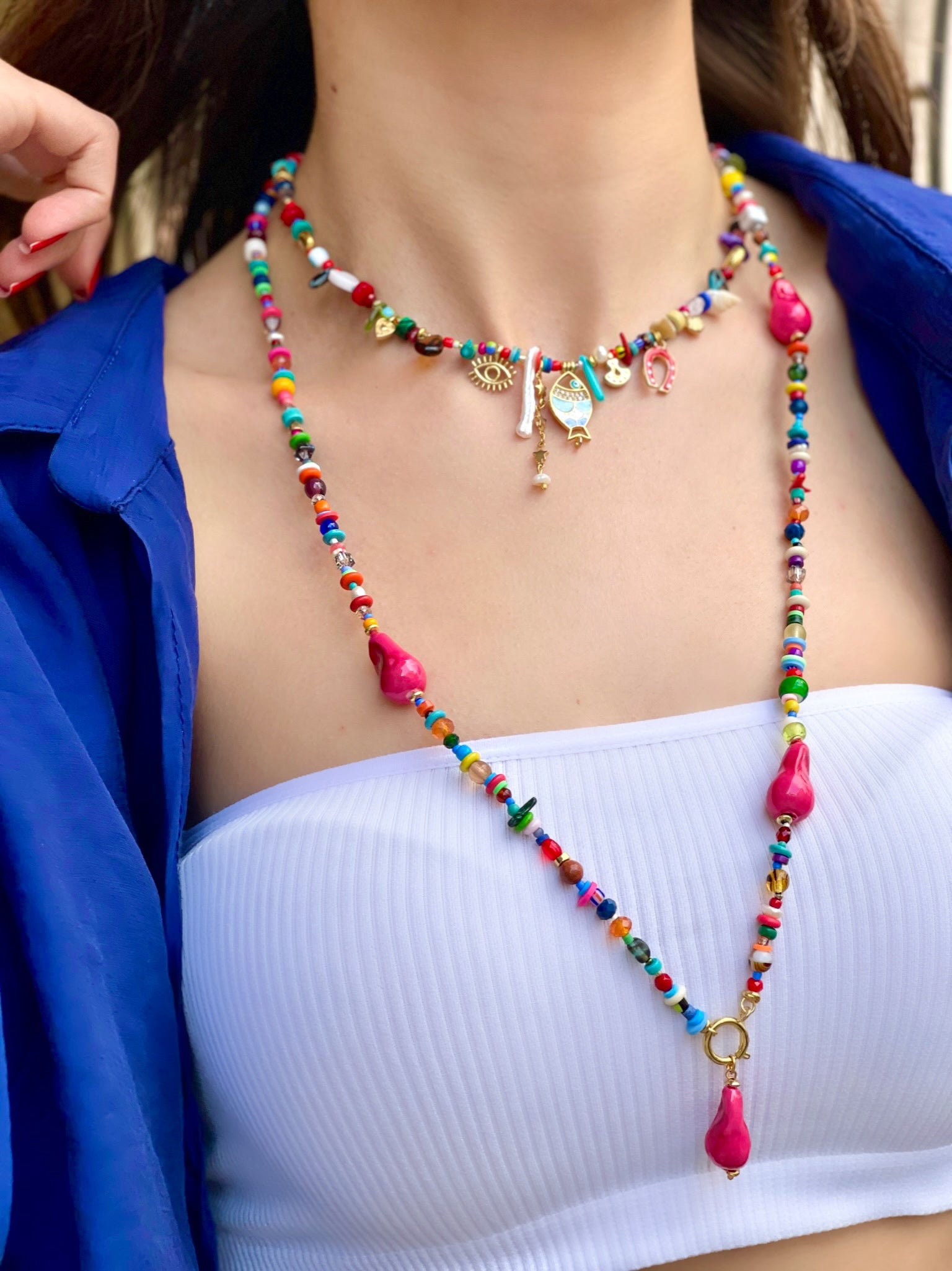 MIAMI FUCHSIA MULTICOLOR NECKLACE